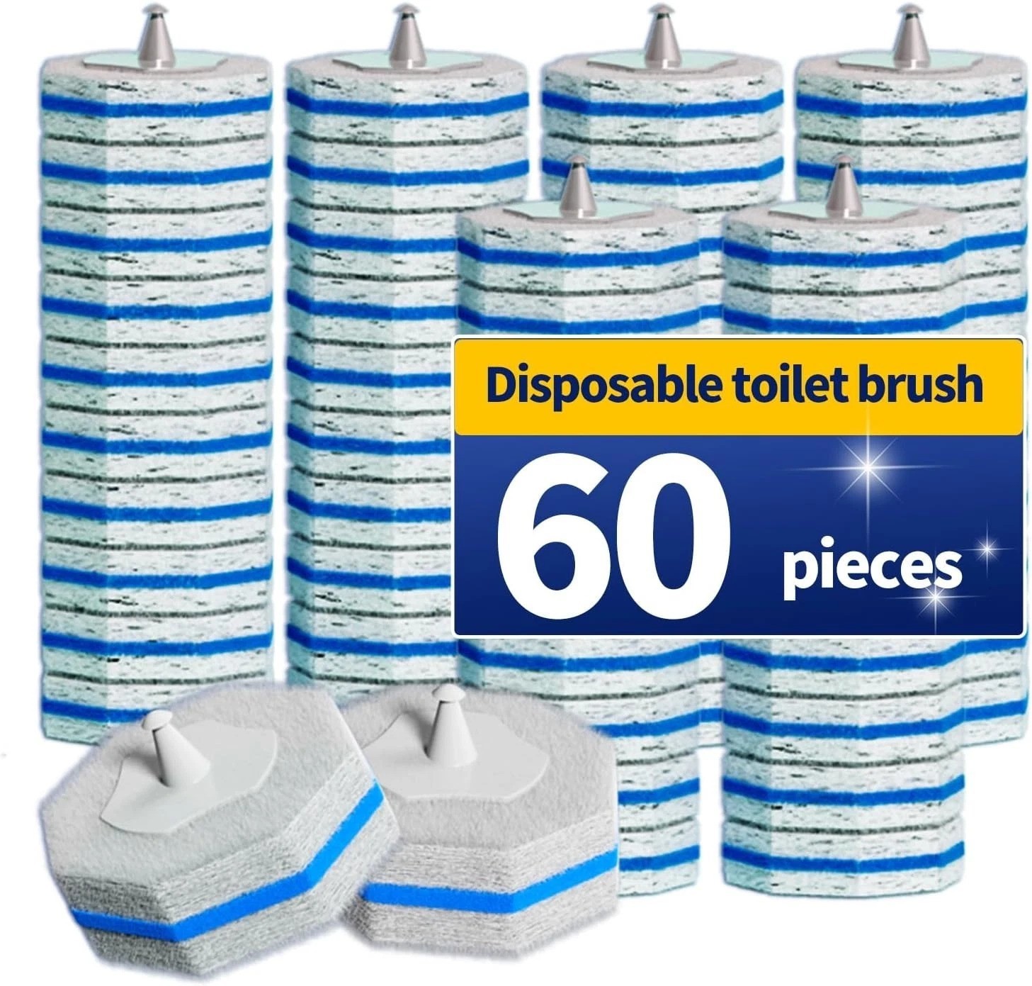 60pcs Toilet Wand Refills fits Clorox Toilet Wand, Thickened Cleaning Upgraded
