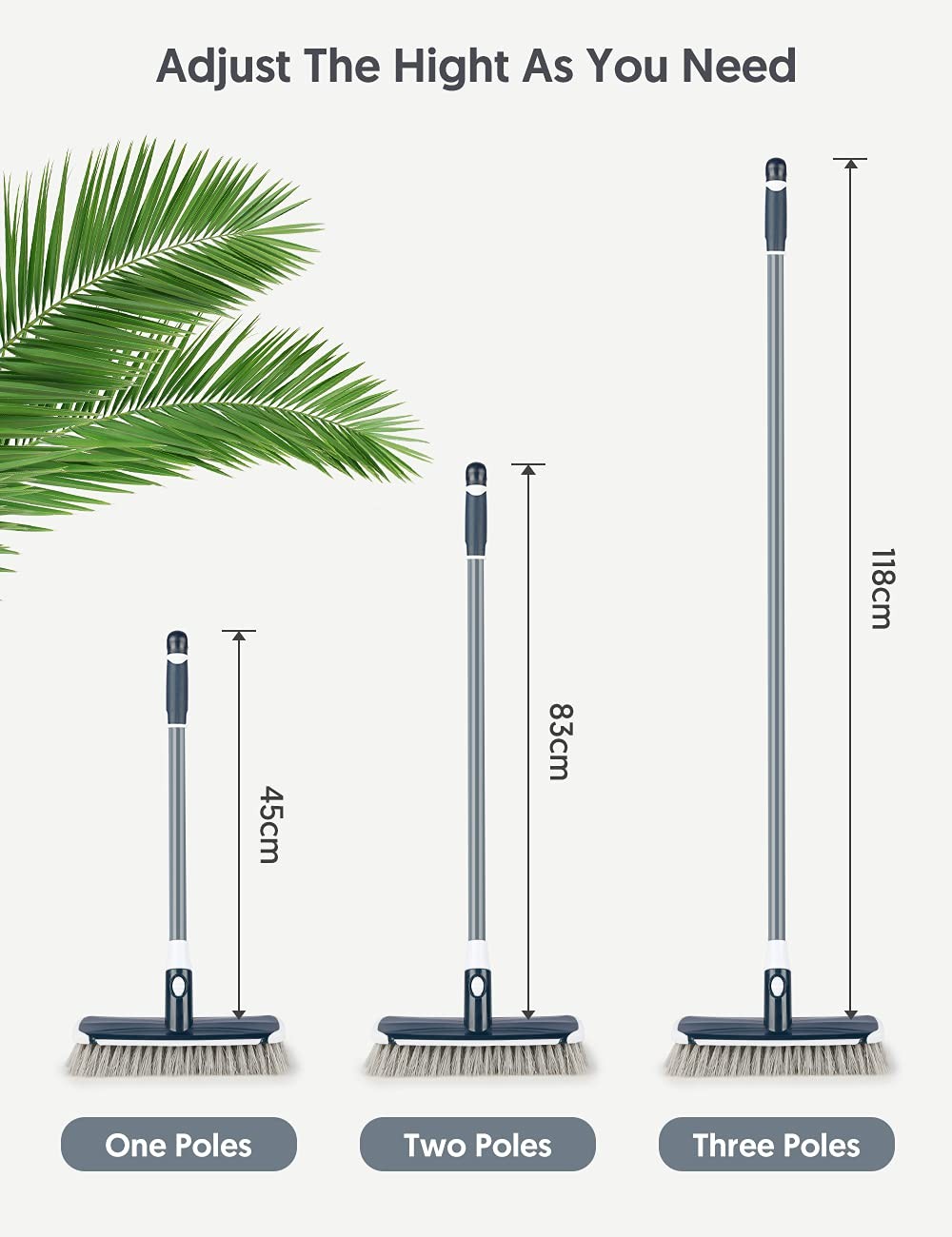 Floor Scrubber with Long Handle, 2 in 1 Scrubbing Brush Stiff Bristle Shower …