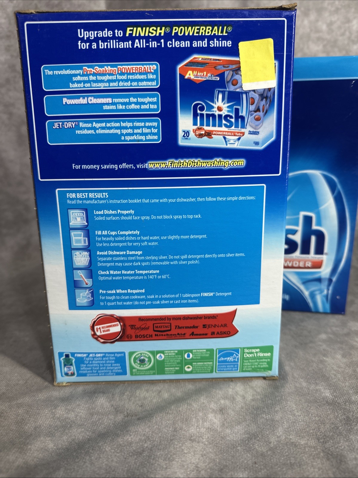 (2) Advanced Finish Dishwasher Detergent Powder 50oz