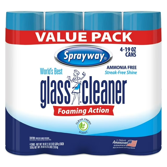 Sprayway Glass Cleaner 19 Ounce Pack of 4 Streak Free Shine