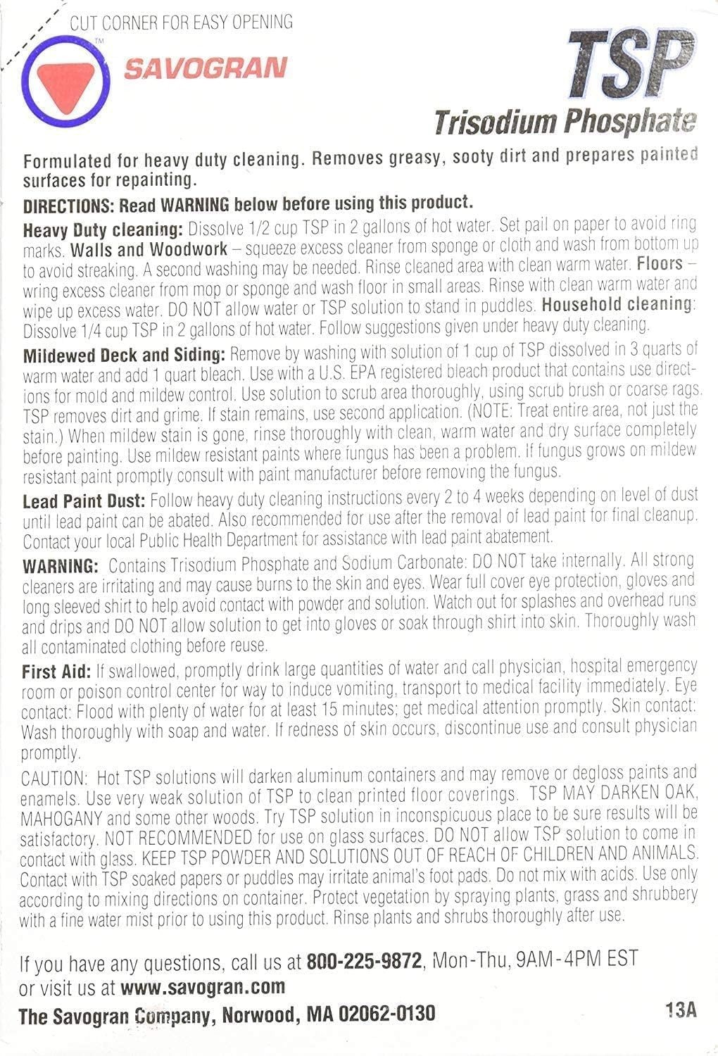 10621 Trisodium Phosphate TSP – Heavy-Duty Cleaner, Pack of 2 (16oz Each)