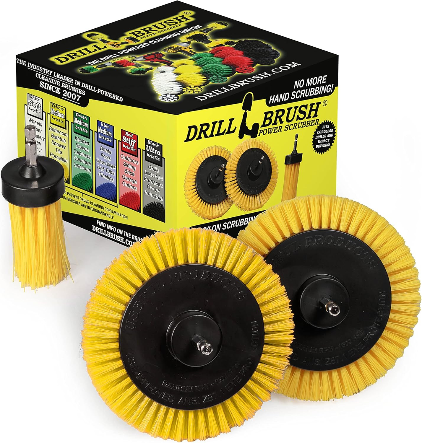 Tile and Grout Cleaning Drill Brush Set – 3 Pack Drill Brush Power Scrubber Clea