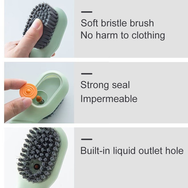 Liquid Dispensing Shoe Cleaning Brush Soft Bristle Deep Cleaner Laundry Tool
