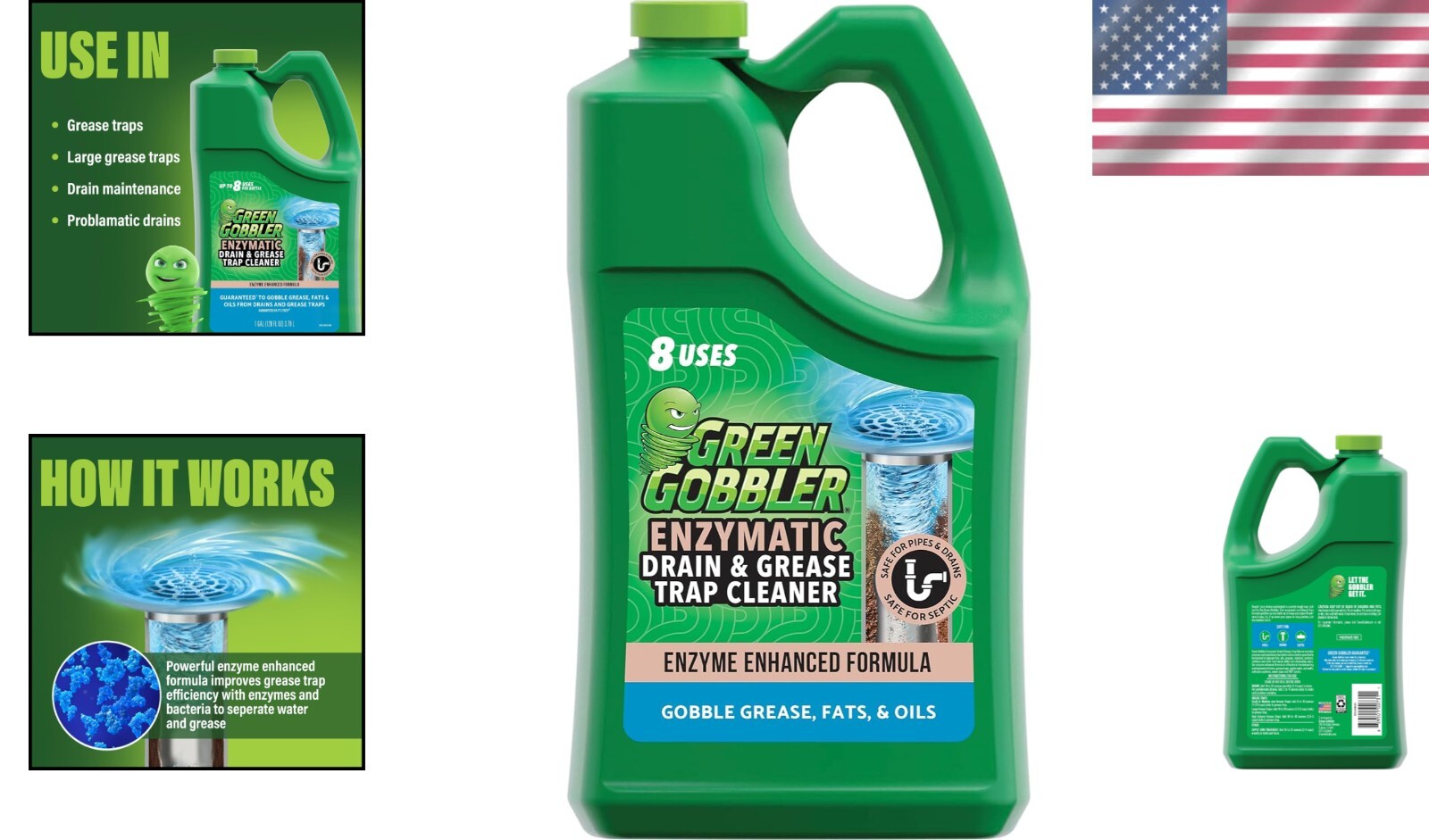 Eco-Friendly Enzyme Drain Cleaner – 1 Gallon for Grease Traps & Septic Health