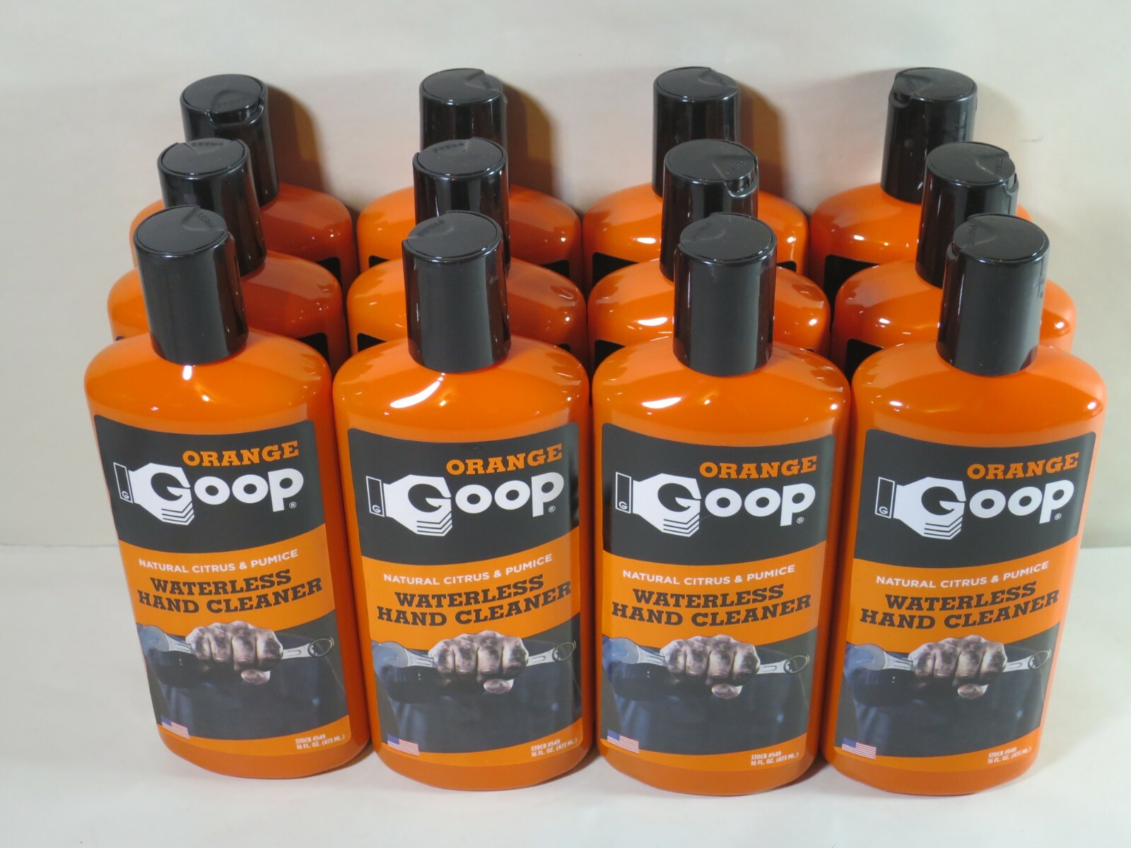 Orange Goop 549 Waterless Hand Cleaner w/Natural Citrus & Pumice 16oz Case of 12