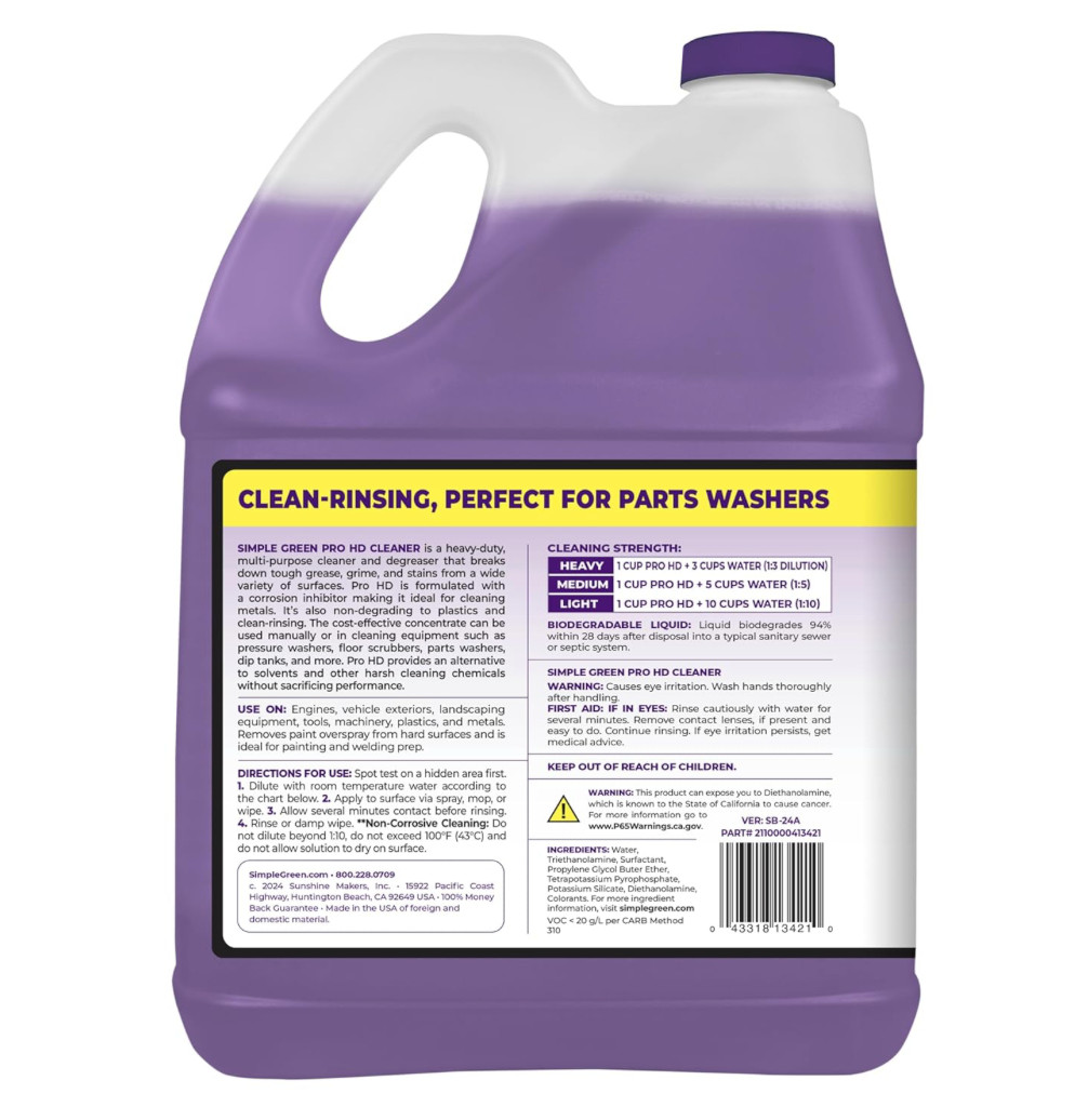 Simple Green Pro HD Heavy Duty Cleaner Degreaser and Deodorizer 128 Oz.
