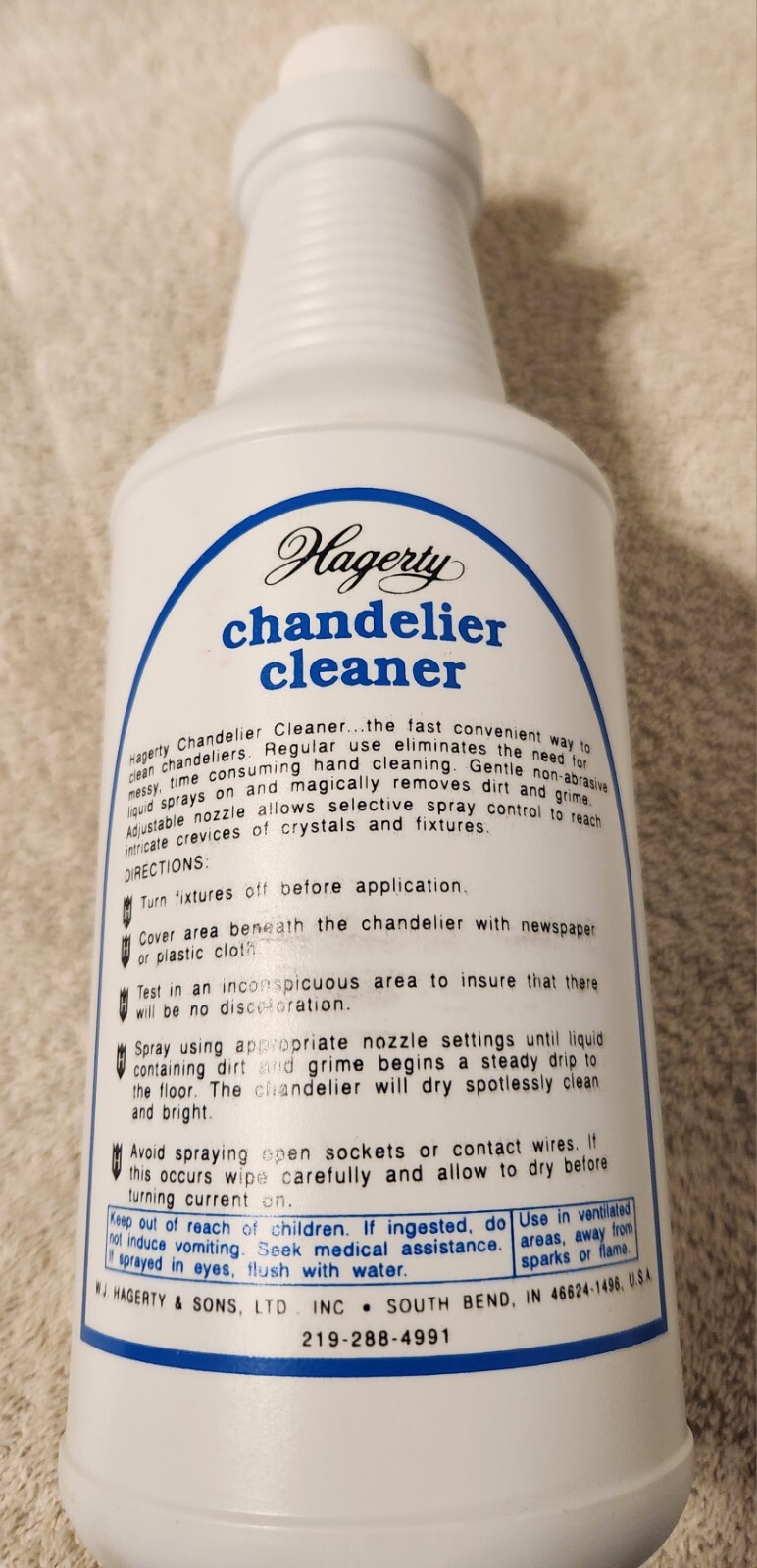 Hagerty Chandelier Cleaner 32 oz Refill No Wipe / Rinse USA Made