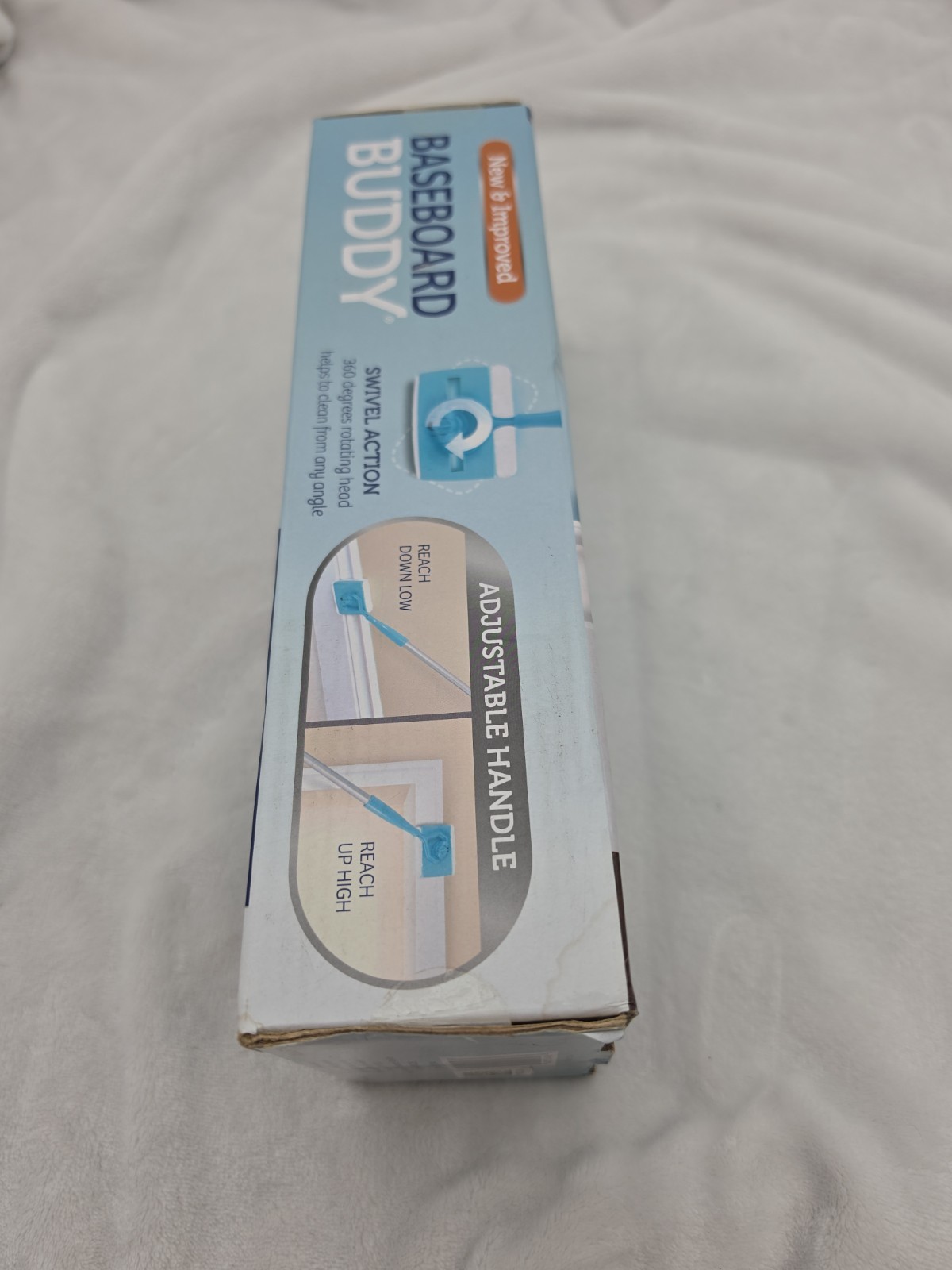 New BASEBOARD BUDDY Cleaning Tool 3 XL Reusable Pads 4 ft Handle Moldings Clean
