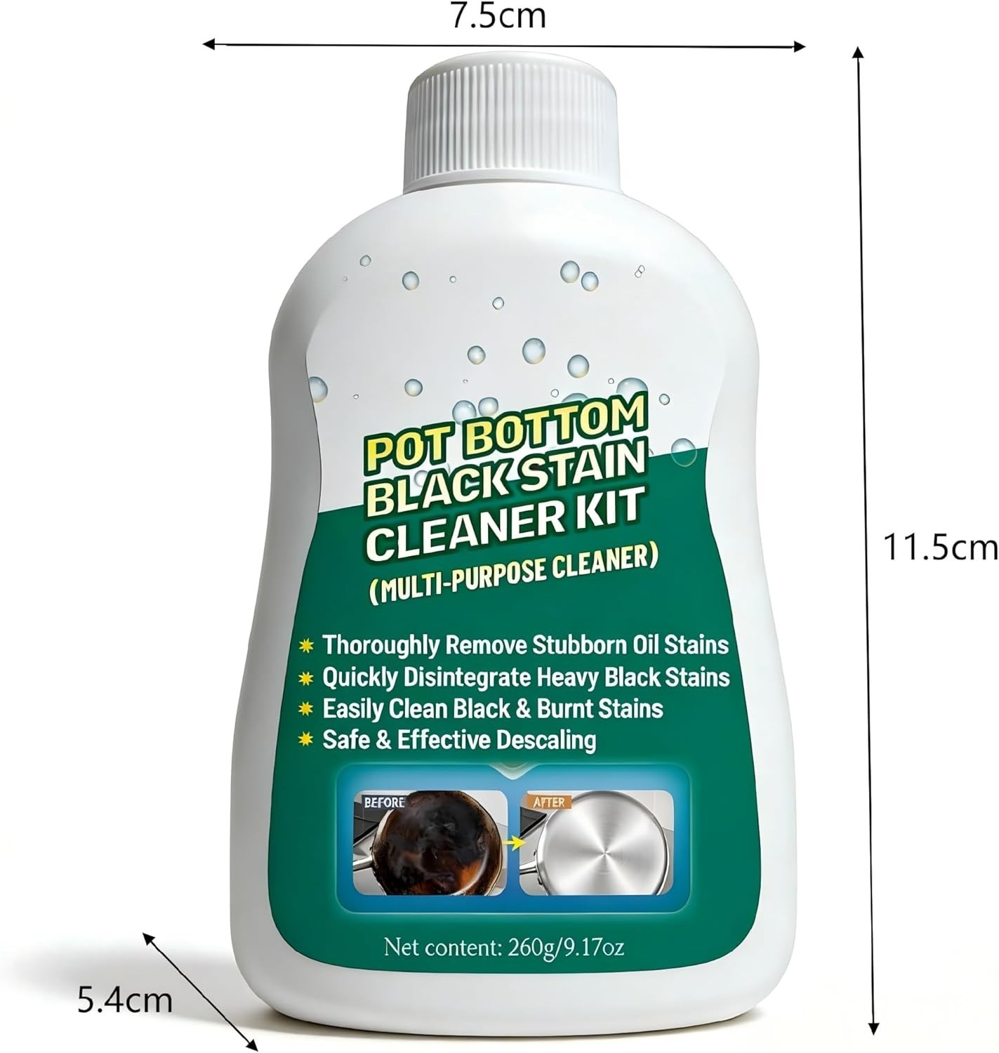Pot Bottom Black Stain Cleaner Kit, Multi-Purpose Oil Stain Remover, Pot and Pan
