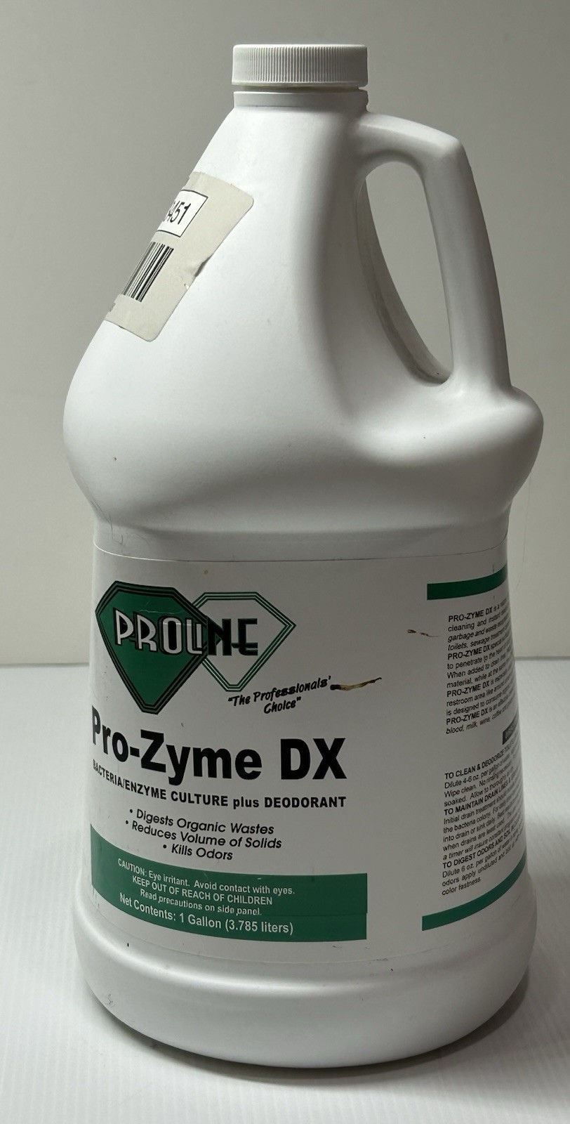 Proline Pro-Zyme DX Bacteria/Enzyme Culture Plus Deodorant One Gallon Cleaner