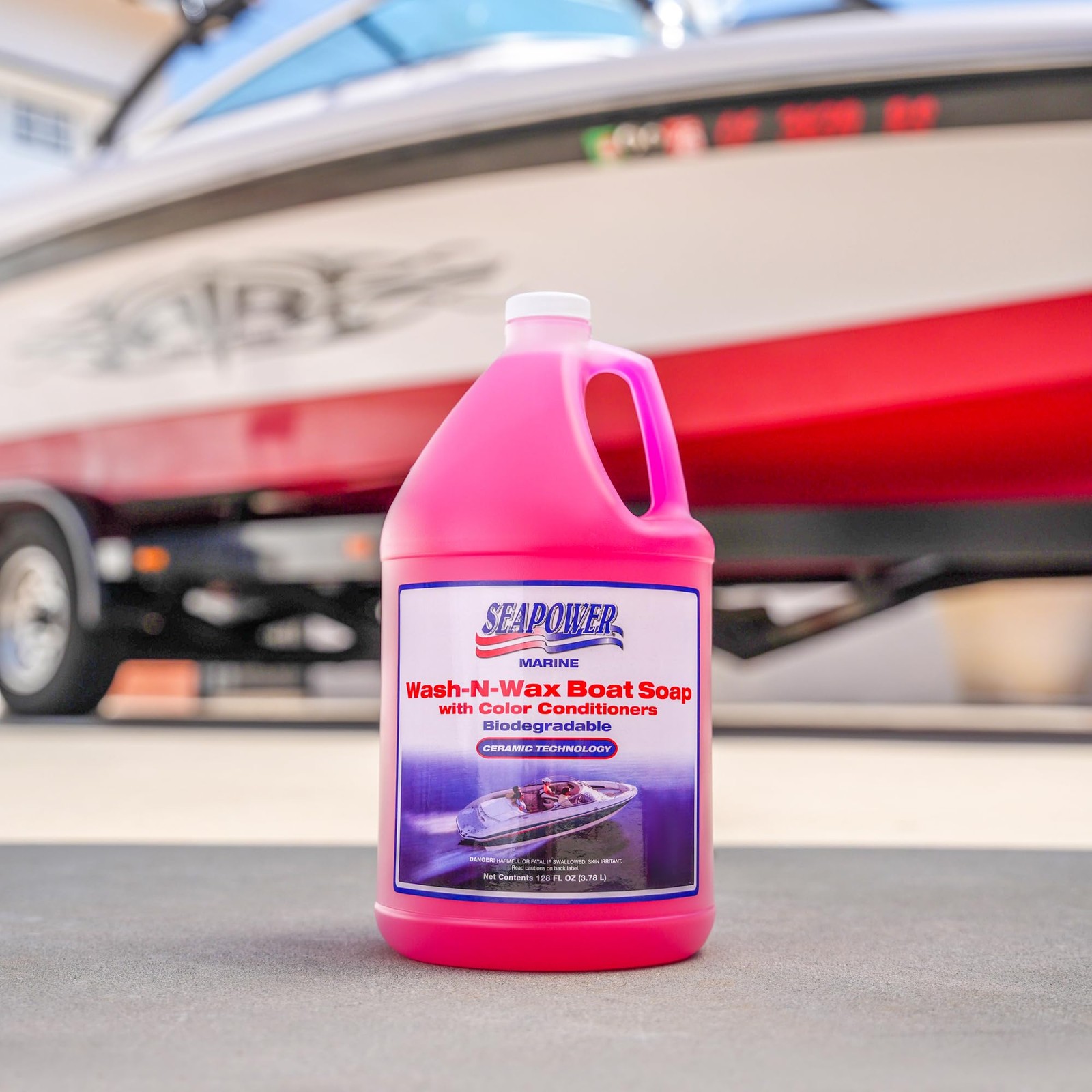 Seapower Wash-N-Wax Boat Soap – Highly Concentrated Carnauba Wax – Ceramic Fo…