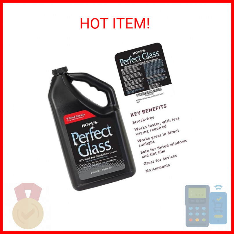 HOPE’S Perfect Glass Cleaner Spray Refill, Streak-Free, Ammonia-Free Window, Mir