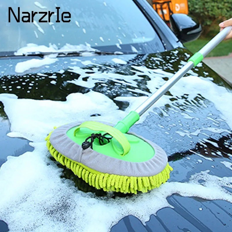 Adjustable Telescopic Car Wash Brush Kit Mop Long Handle Vehicle Cleaning Tool
