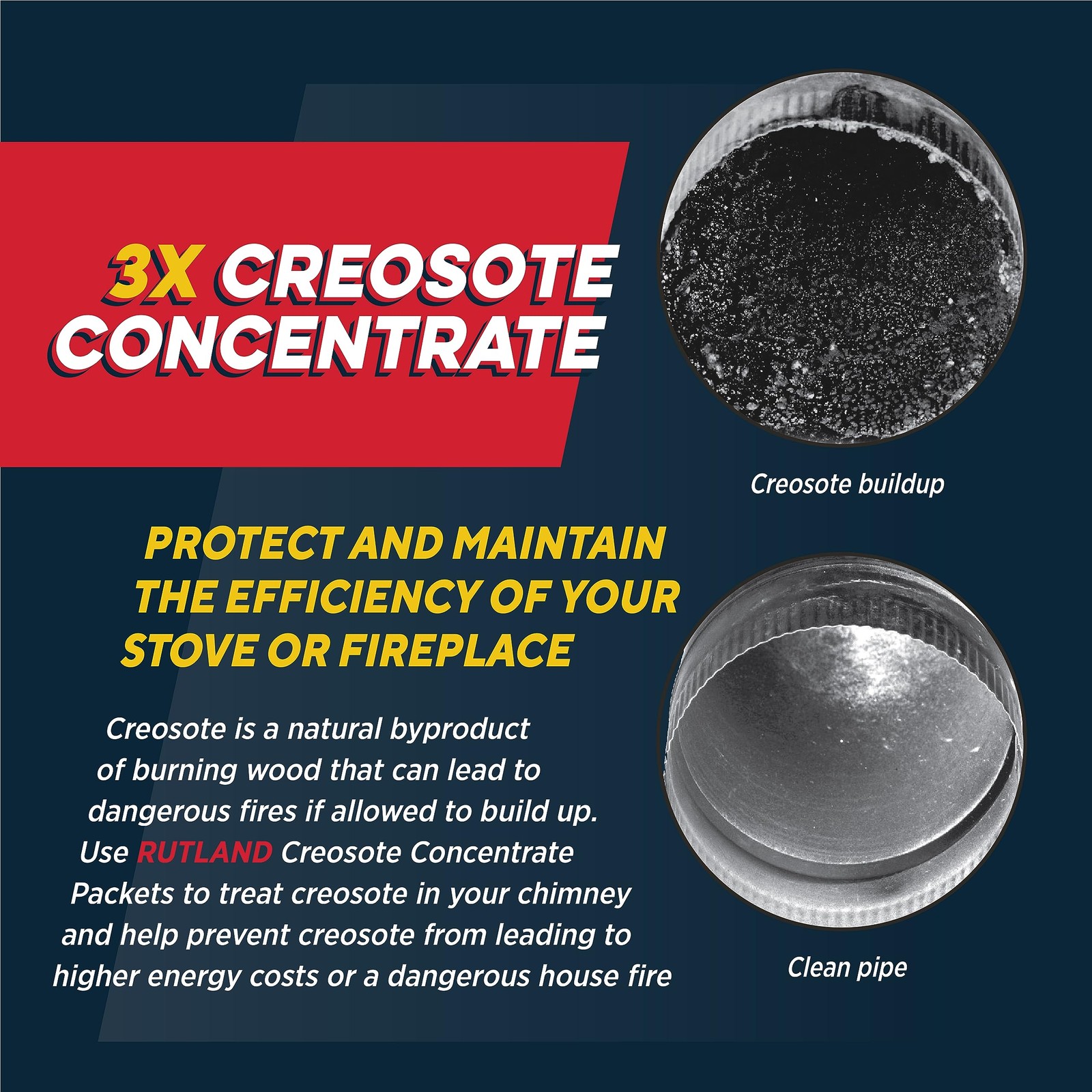 Rutland Creosote Concentrate – Triple Power Remover Packets – Fireplace Clean…