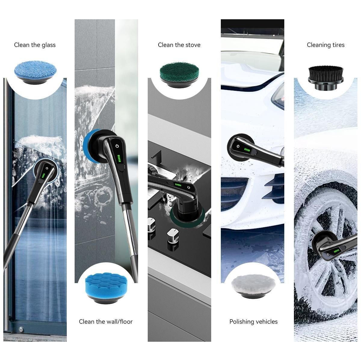 Cordless Electric Spin Scrubber Power Cleaning Brush Bathroom & Shower Cleaner