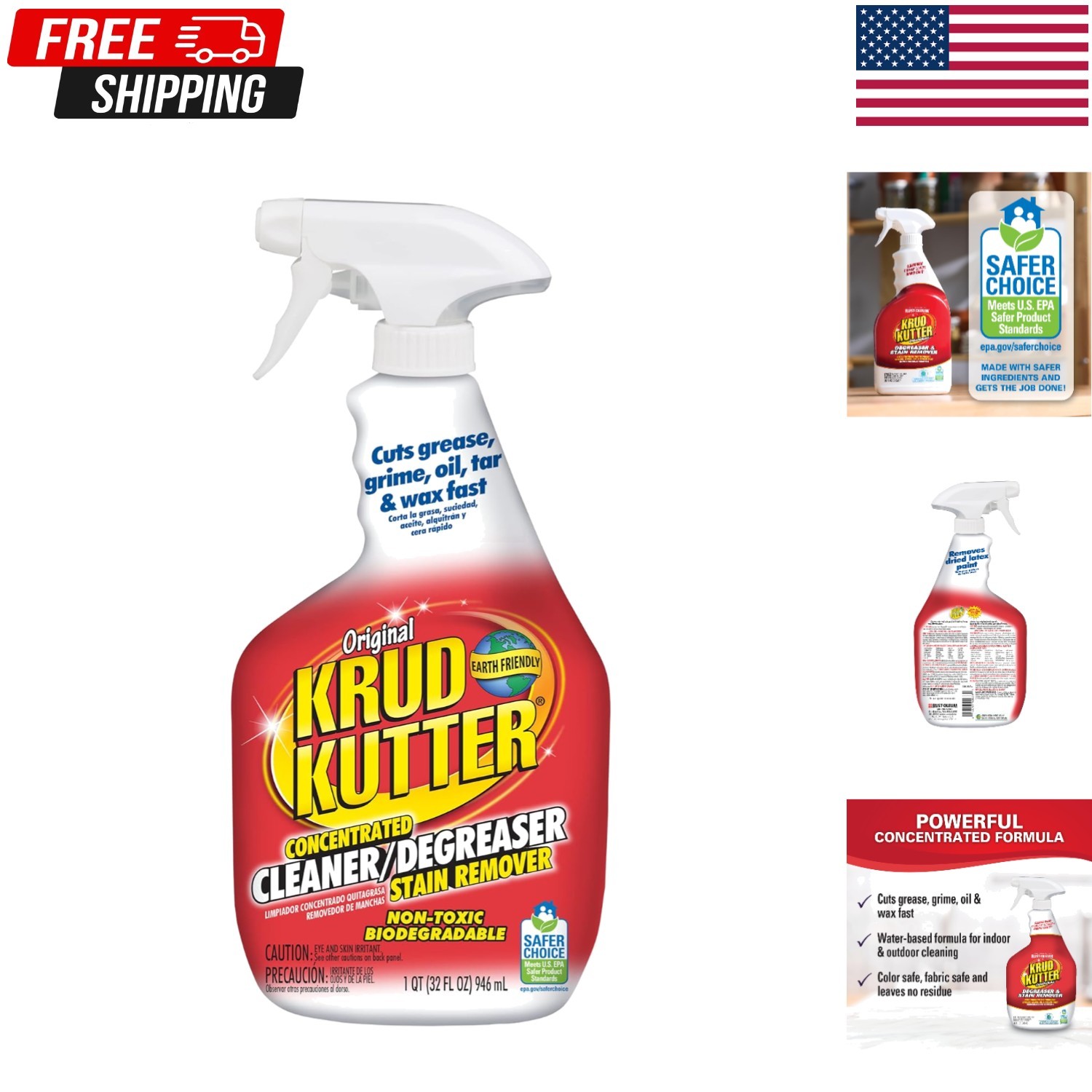 32fl oz Concentrated Heavy Duty Degreaser – All-Purpose Cleaner for Kitchen &…