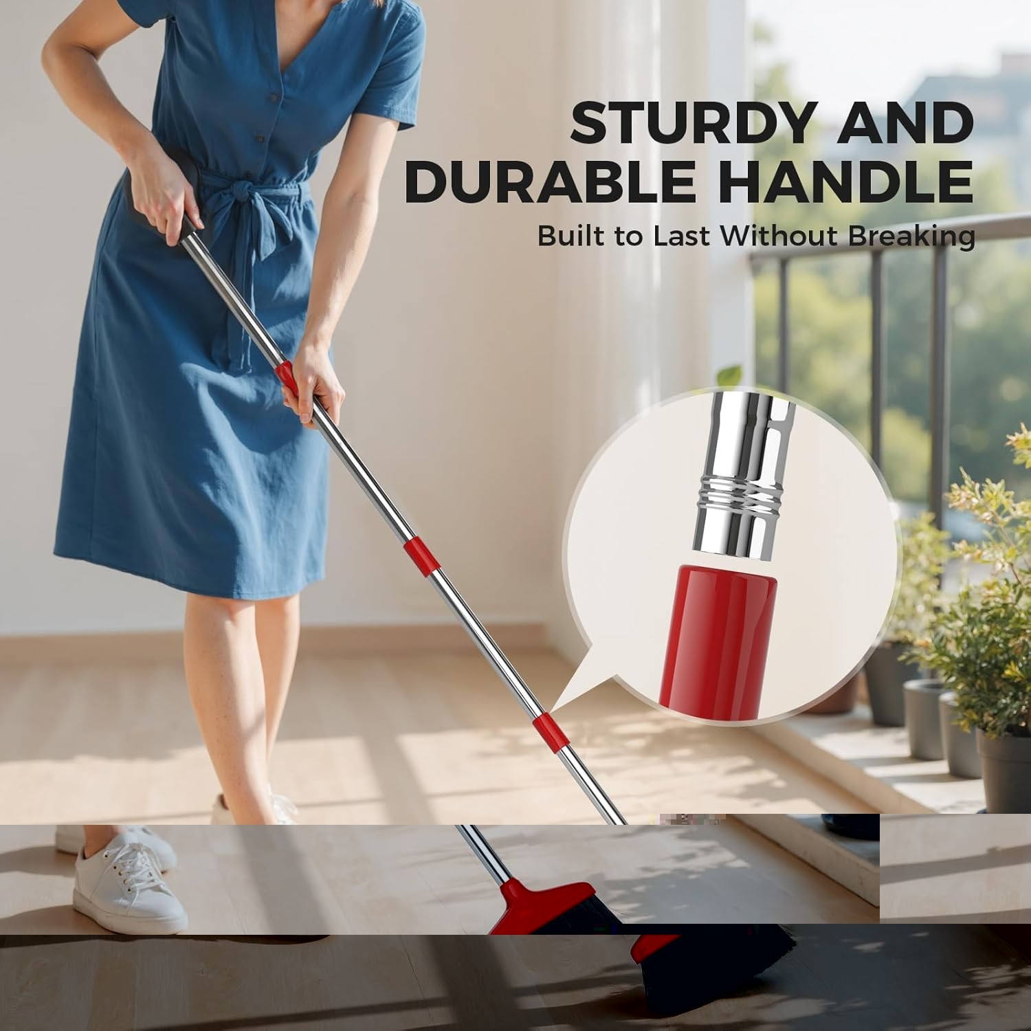 Handy Broom, Indoor/Outdoor Brooms, Duty Kitchen Broom, for Home Garage Kitchen