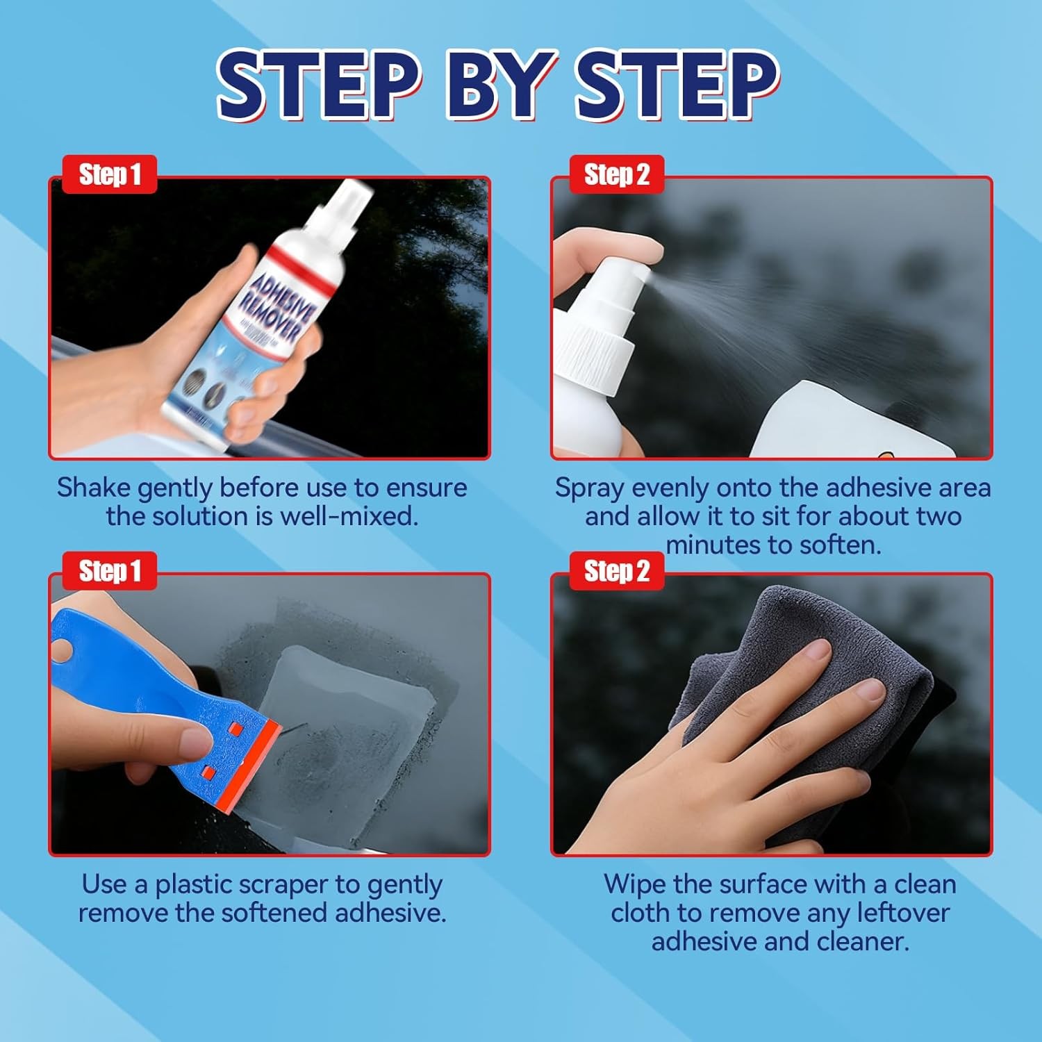 Adhesive Remover Spray, Sticker Remover Cleaning Multi-Surface Residue, Glue Rem