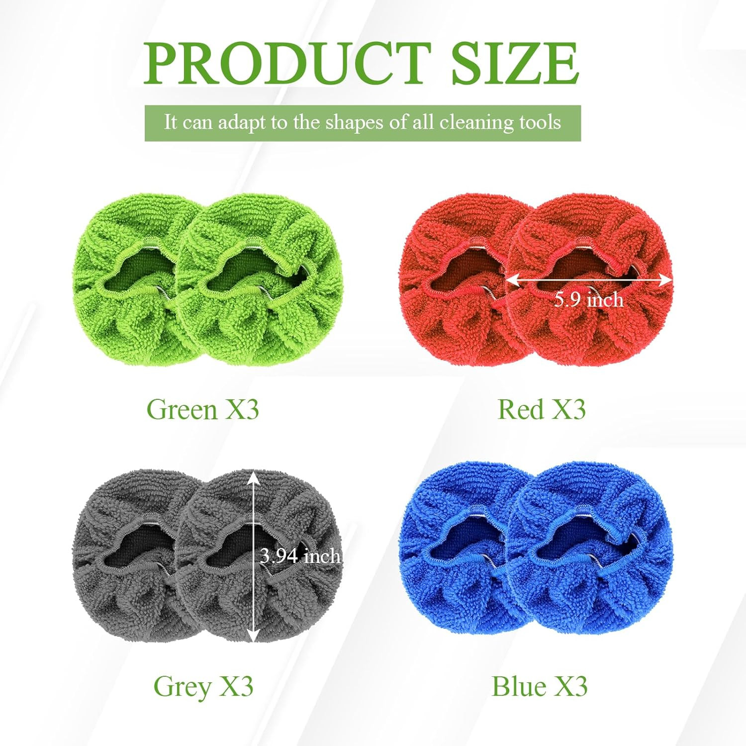12PCS Car Windshield Cleaning Tool Bonnets, Microfiber Cleaning Cloth for Win…