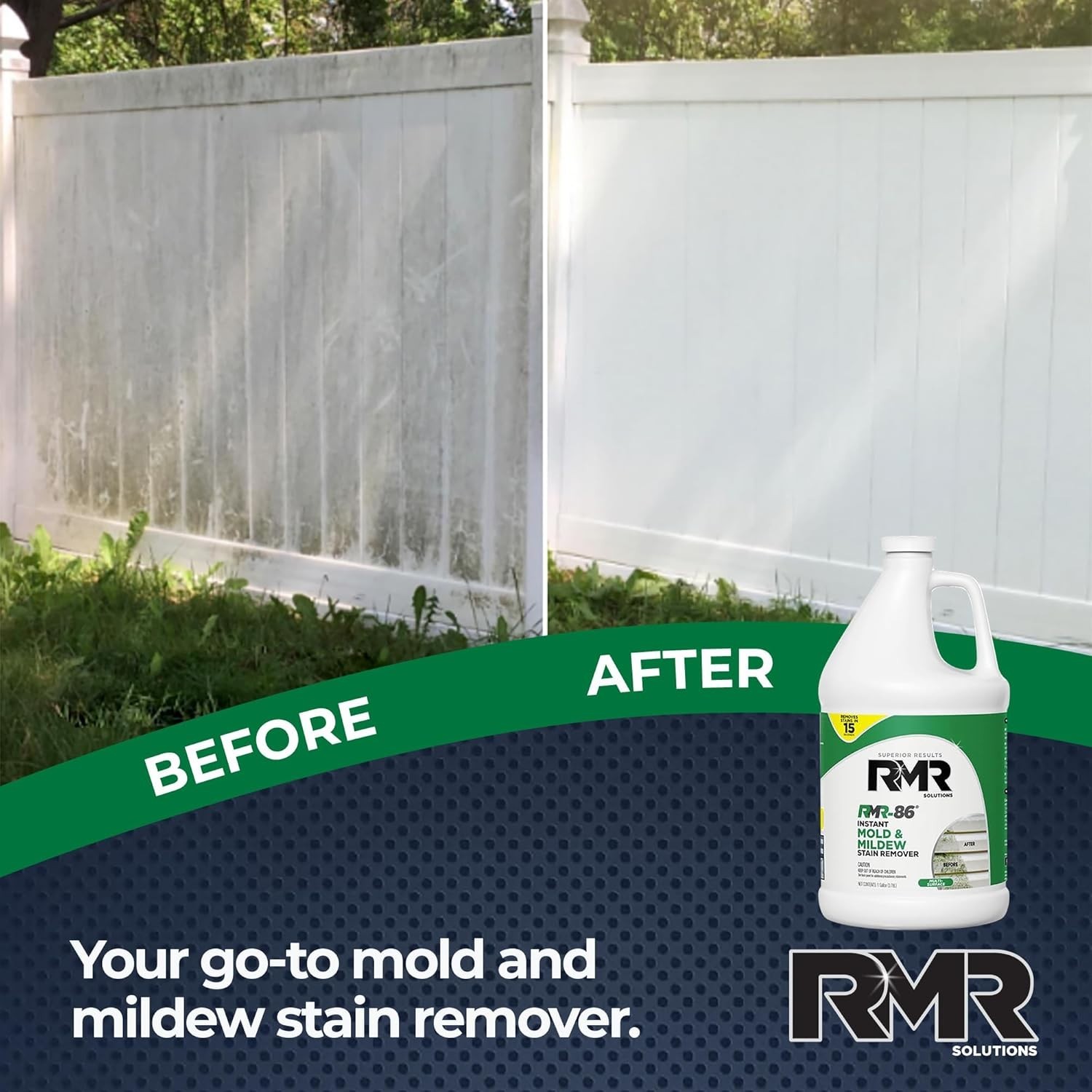 RMR-86 Instant Mold and Mildew Stain Remover Spray – 128 Fl Oz, No Scrub Needed