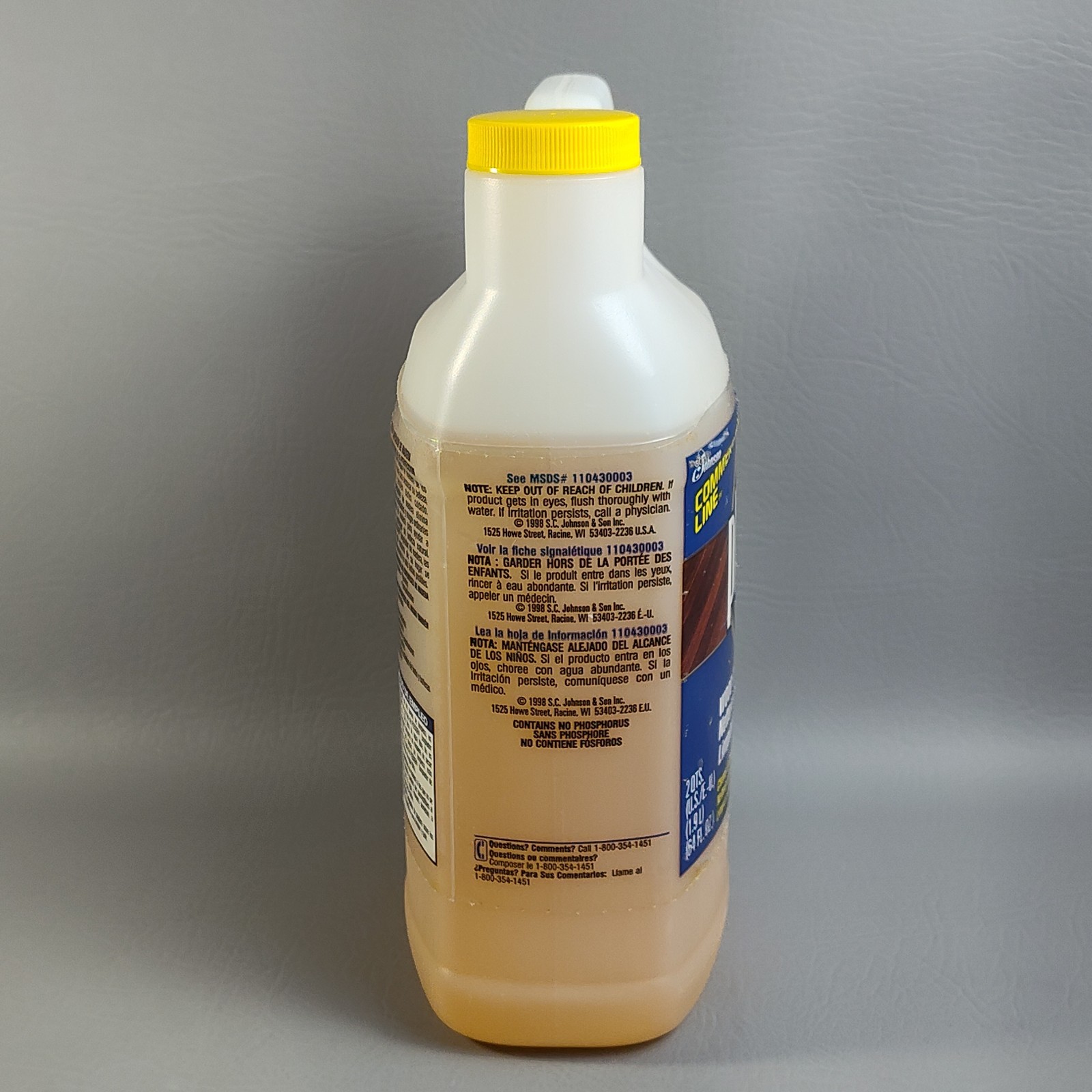 Vintage Pledge Commercial Line Wood Floor Cleaner Concentrate 64 oz. 1998 RARE