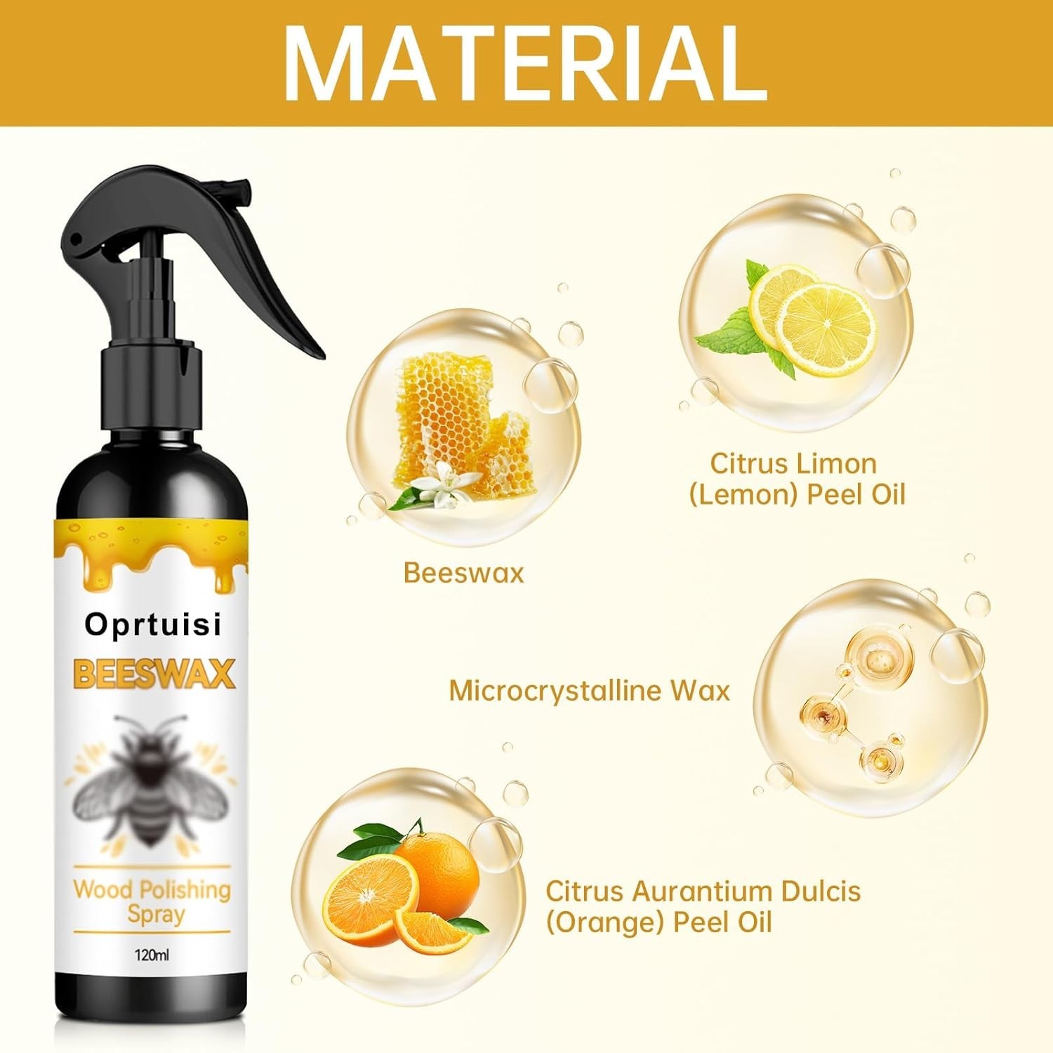 2-Pack Natural Beeswax Wood Polish Spray – Enhance & Protect Furniture Naturally