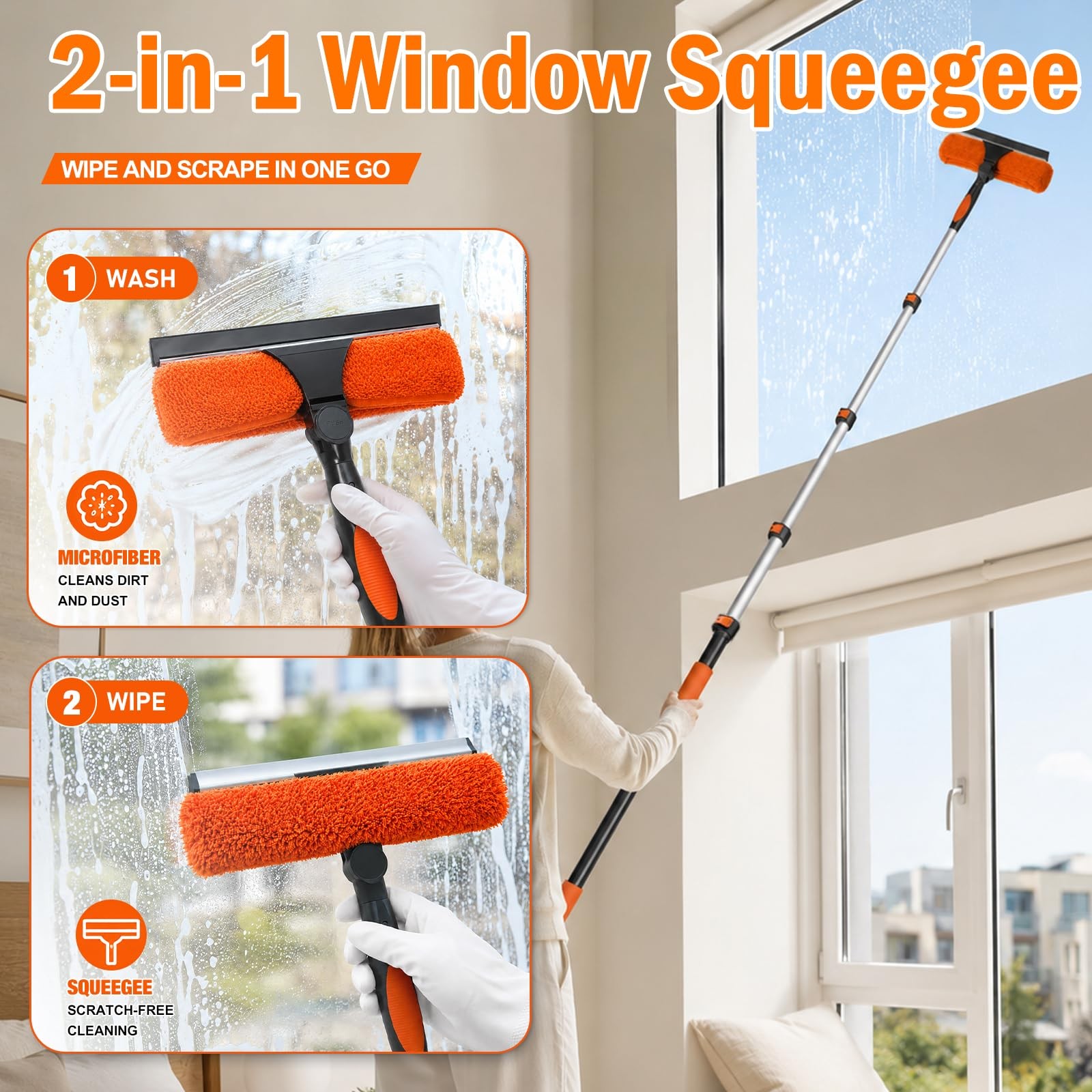 20FT High Reach Duster Cleaning Kit with Extension Pole, High Ceiling Fan Cle…
