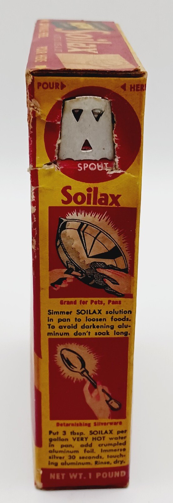 Vintage 1956 Soilax Cleaning Powder Box With Contents 6.5″ X 4.5″ Great Colors