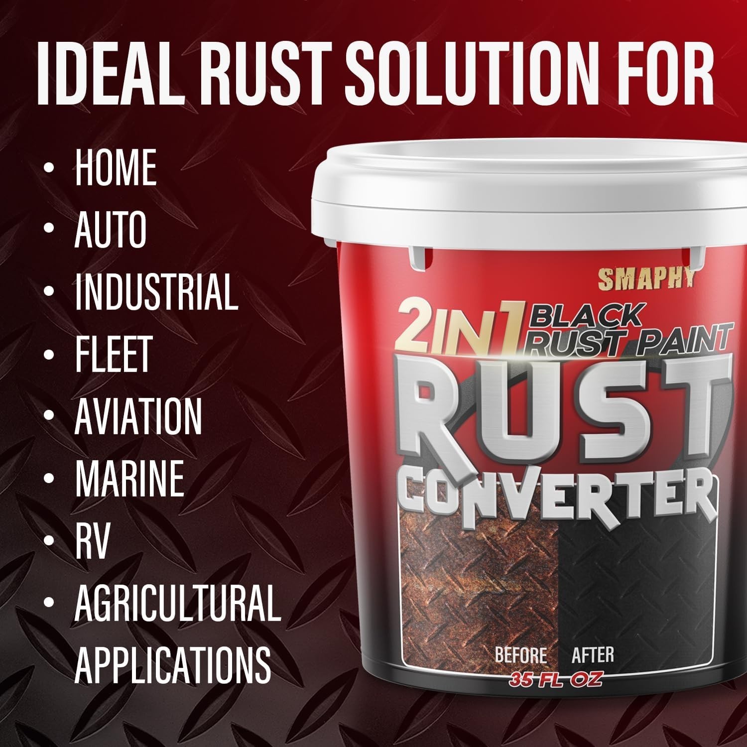 2 in 1 Rust Converter Primer 35oz Stops Rust Heat Resistant Coating Paint
