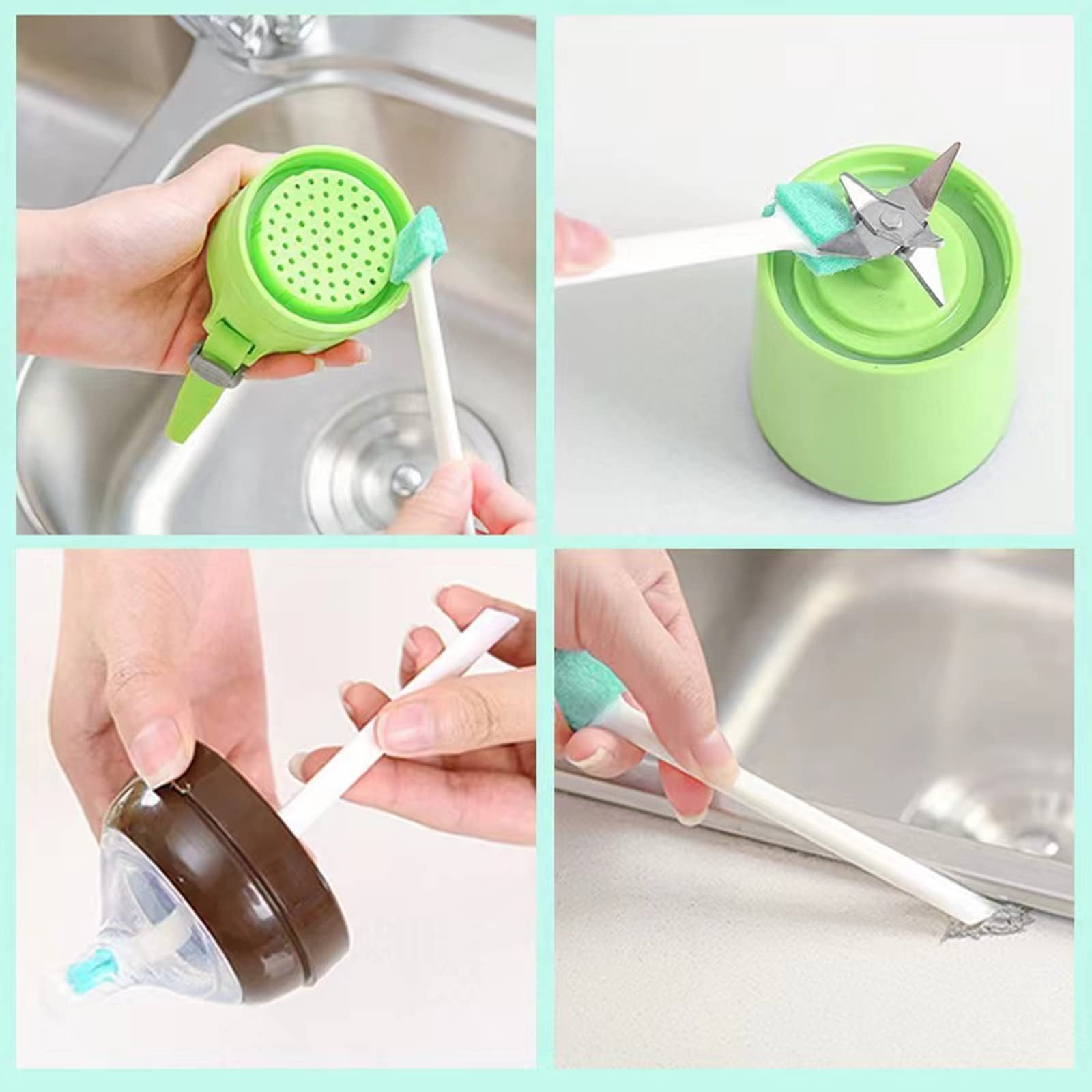 16 Pcs Crevice Gap Cleaning Brush Tool, 8 in 1 Detail Cleaner Brush for Bottl…