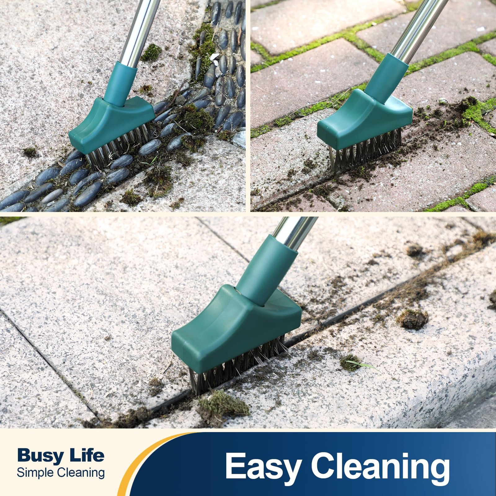 Moss Remover – Crevice Cleaning Tool, Moss Brush, Wire Metal Brush, Deck Clea…
