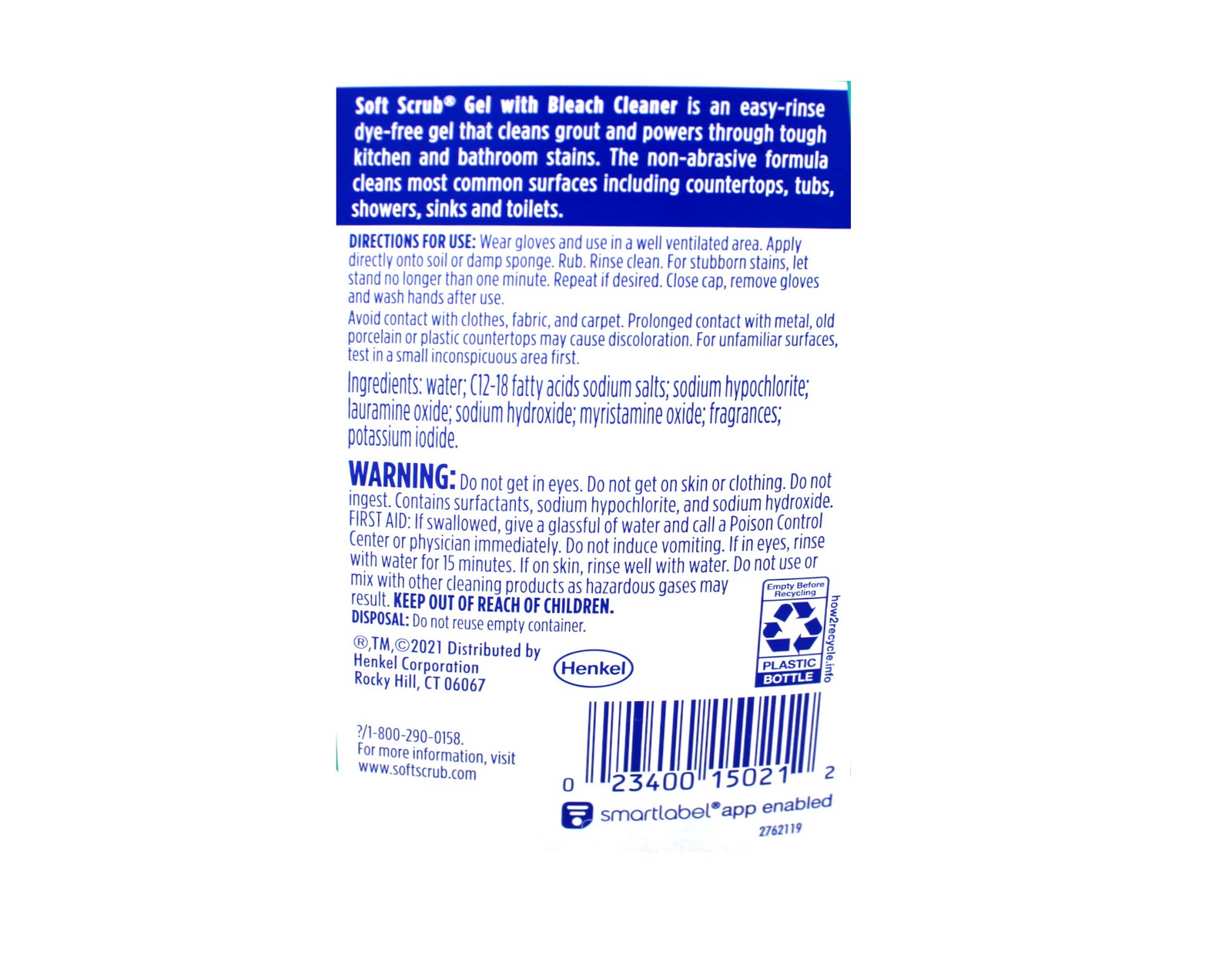 Soft Scrub Gel Cleaner With Bleach Removes Mold Mildew Stains 28.6 oz Pack of 3