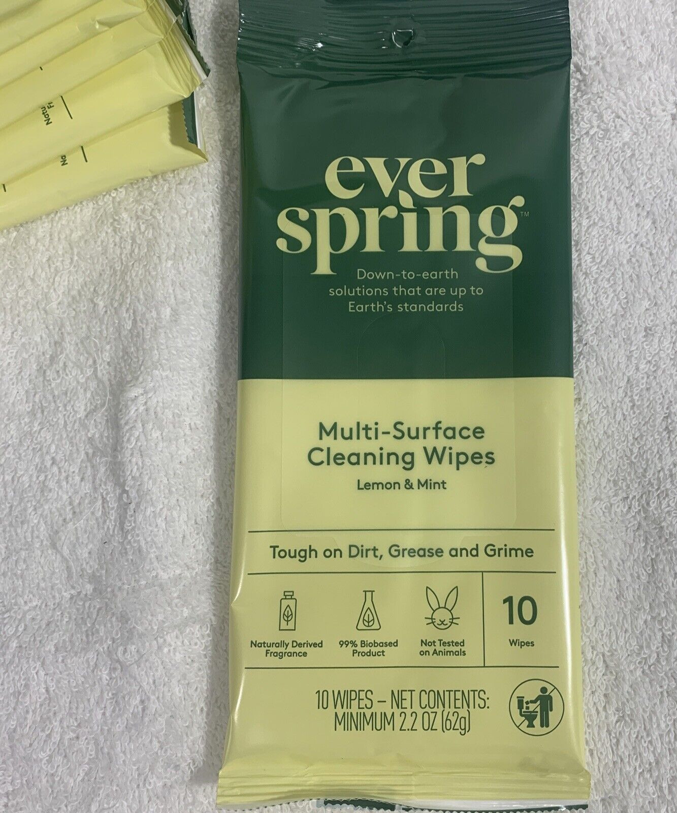 Ever Spring Multi-Surface Cleaning Wipes Lemon & Mint Scent- 10 Wipes- Lot Of 12