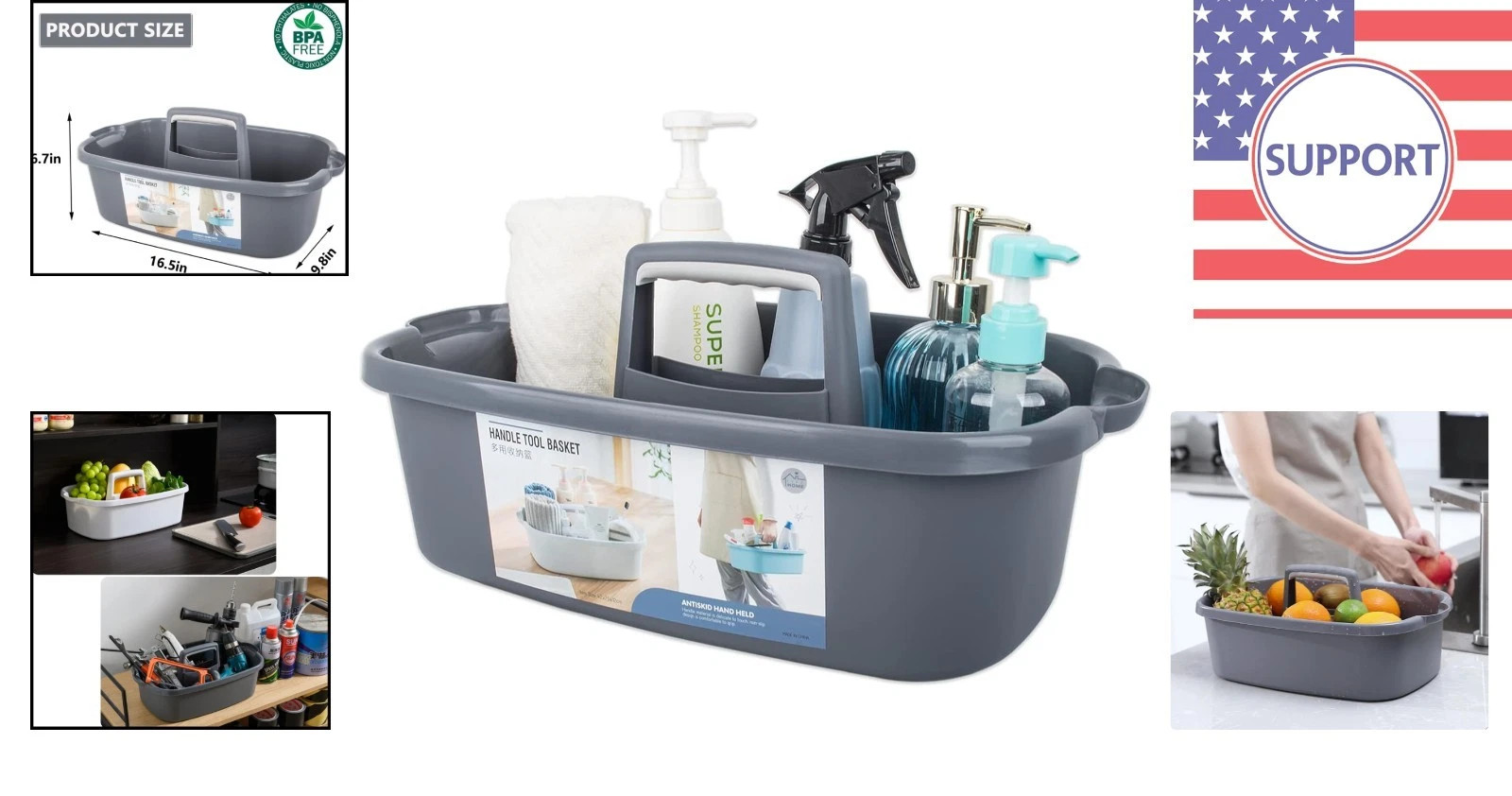 Sturdy Plastic Cleaning Supplies Caddy: Large Capacity Organizer for Your Home