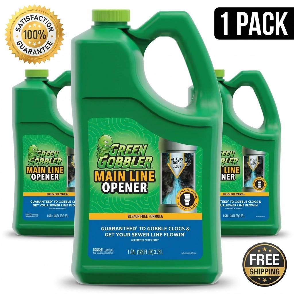 GREEN GOBBLER 1 Gal Drain Cleaner Grease Clog Remover Main Line Opener Toilet