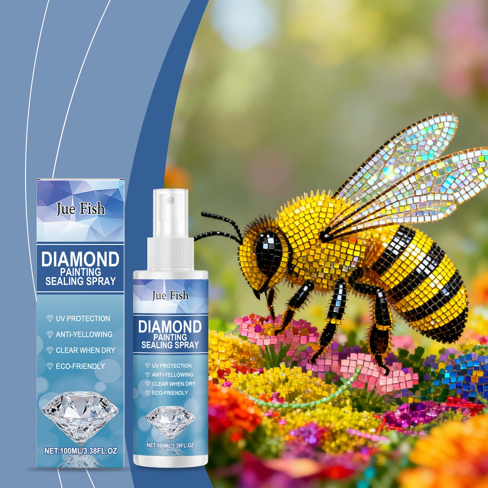 100ml Diamond Art Sealer Spray Quick-Drying Permanent Glue for 5D Painting Shine