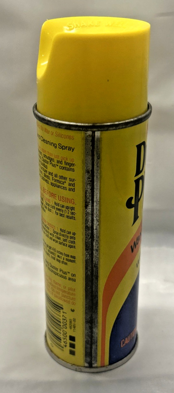 SC Johnson Duster Plus Lemon Scent 1984 Aerosol Colorful Spray Can Prop