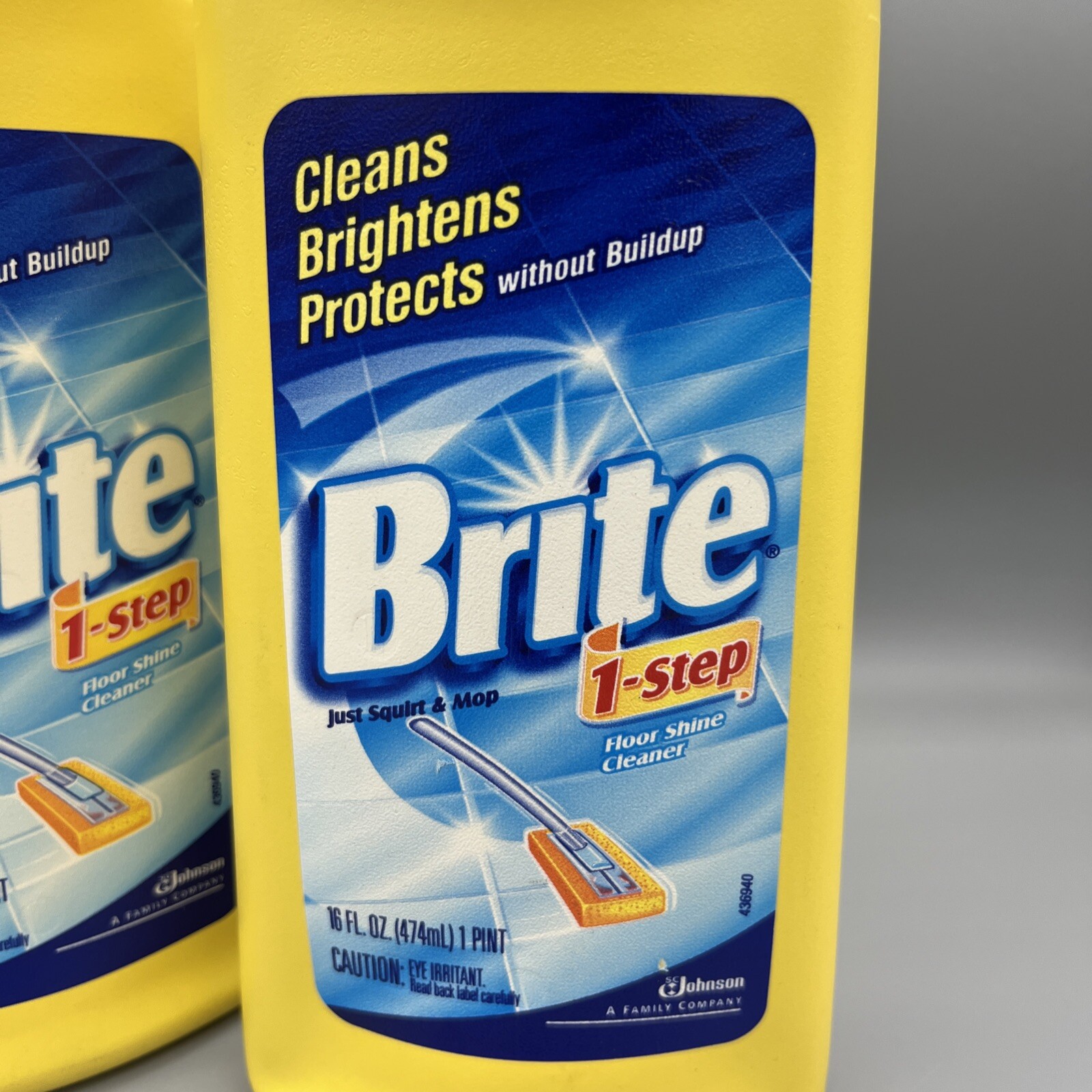 2x Vintage Brite Floor Shine 1 Step Cleaner 16 Fl Oz New 2000 Lot