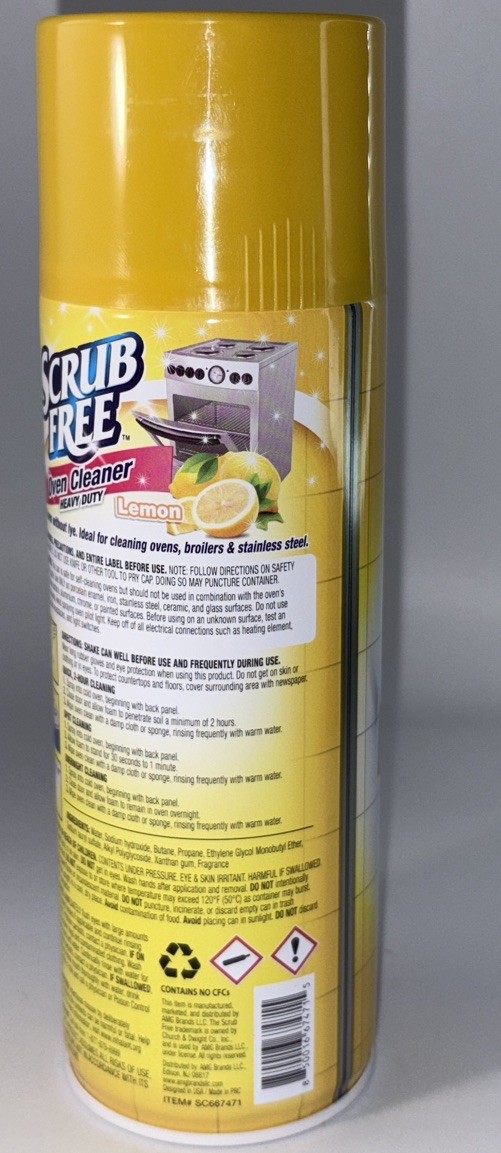 Scrub Free OVEN CLEANER Heavy Duty-Cuts Thru Grease/Food Spills-Lemon Scent 12oz