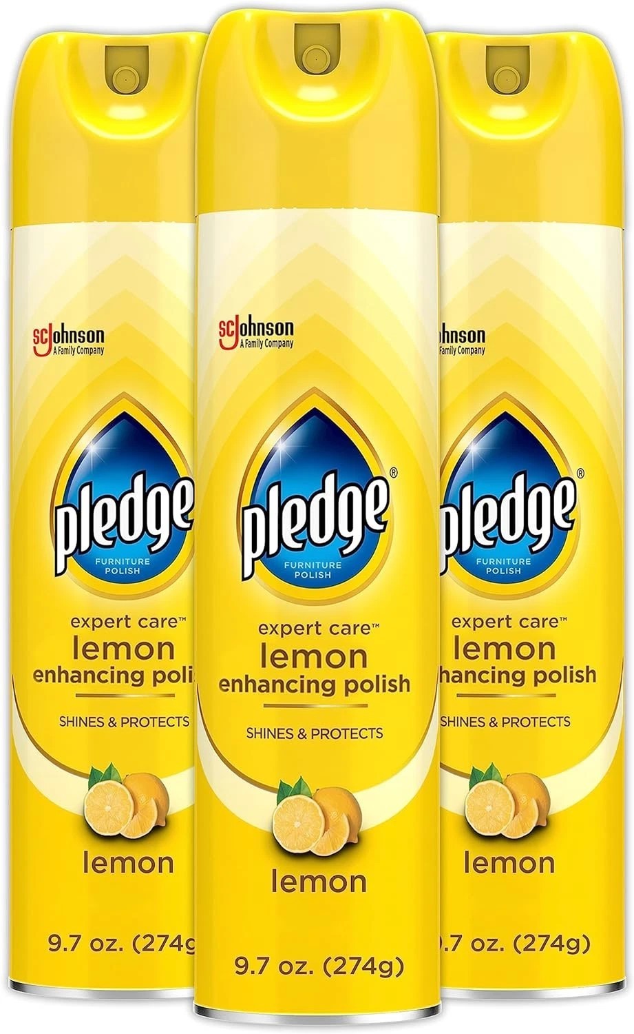 Pledge Enhancing Polish Spray, Wood Furniture & Stainless Steel Polish Pack of 3