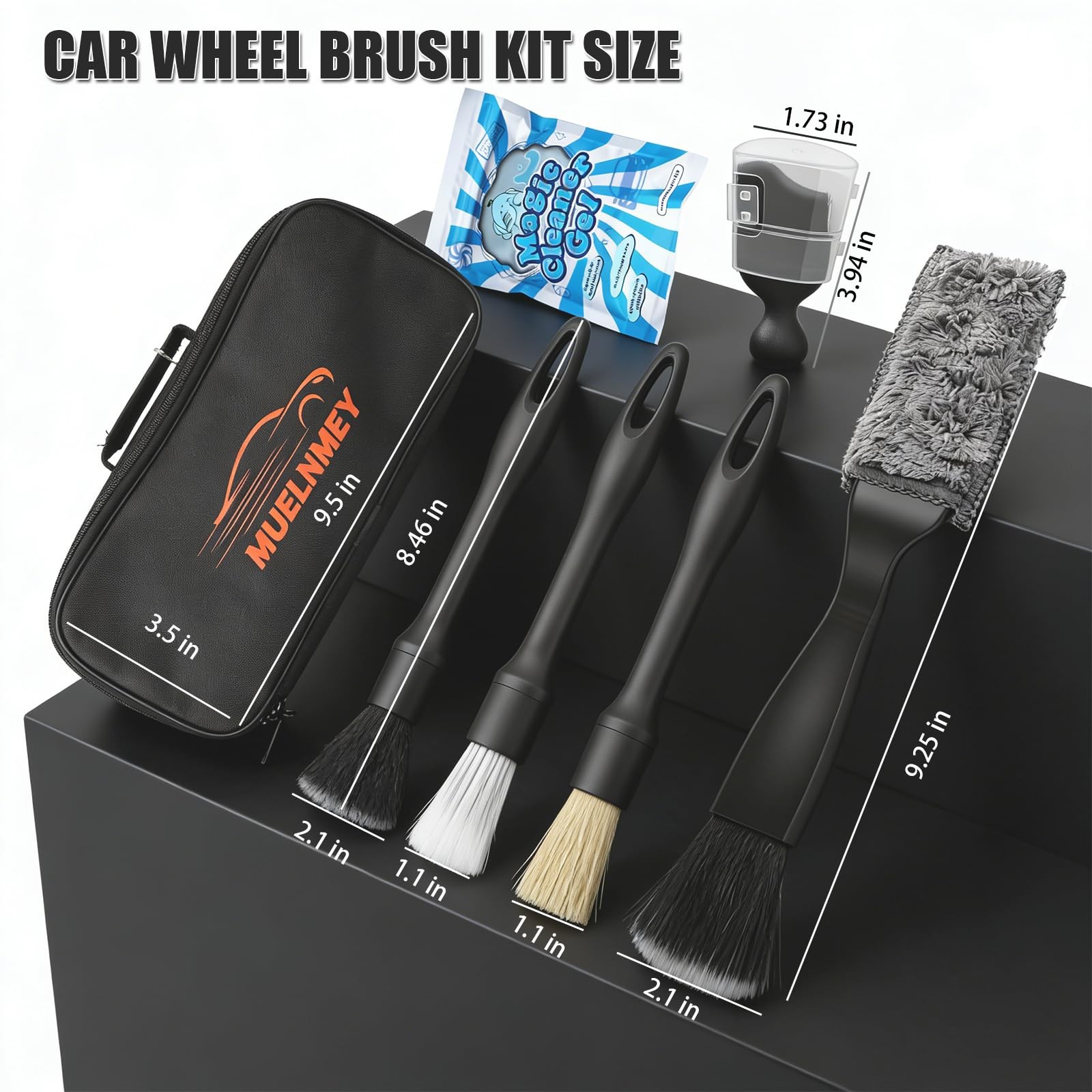 7PCS Car Detailing Brush Set Ultra Soft Boar Hair for Interior Cleaning