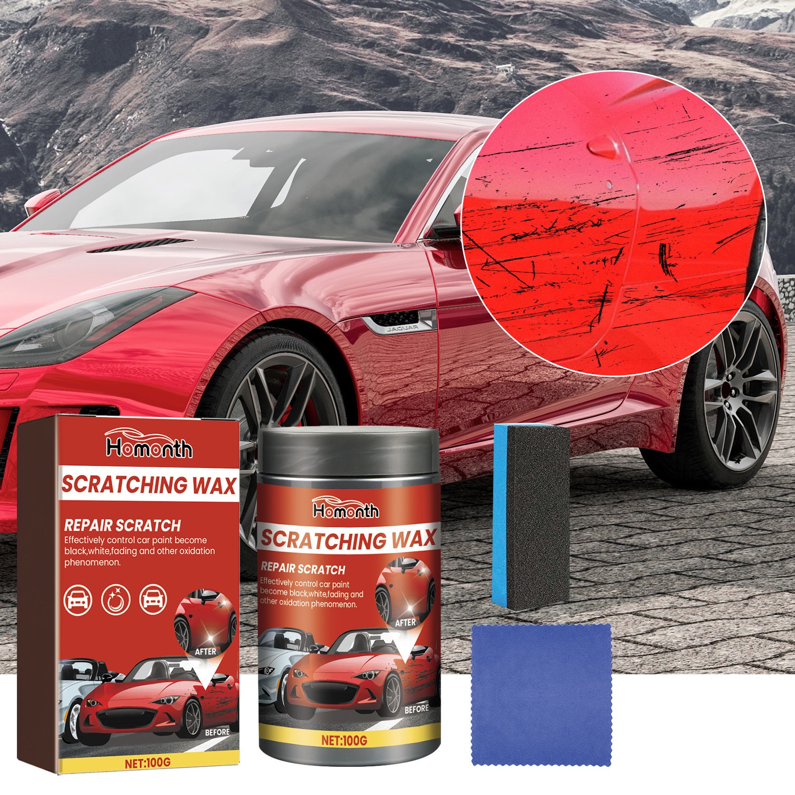Scratch Maintenance Agent – Car Paint Repair Cleaning Cloth Tool Use 🚗
