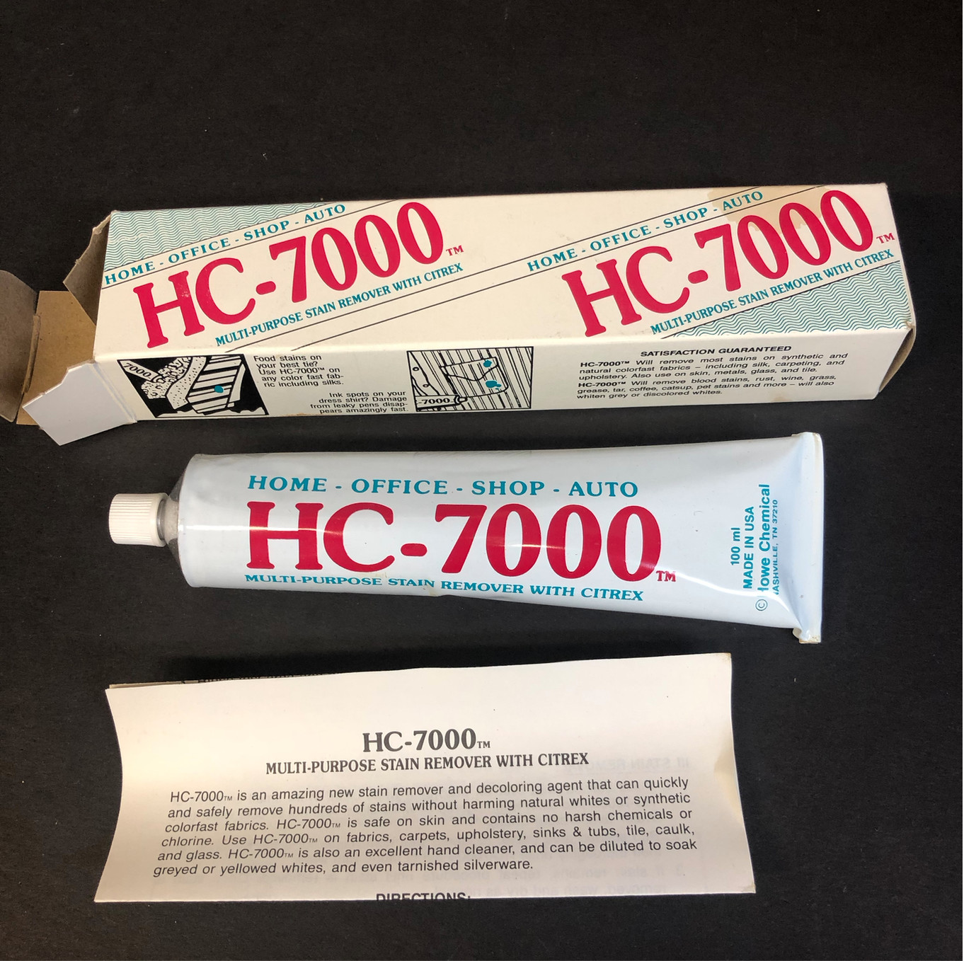 Vintage HC-7000 Universal Cleaner 3.5 oz Sealed New Old Stock Box Paper Sealed