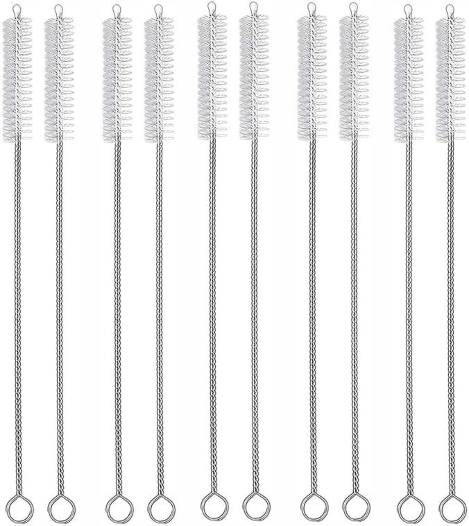 Flexible Nylon Straw Cleaner Brushes – Rust-Resistant, 10 Pack for All Uses