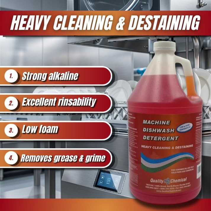 Heavy Duty Liquid Alkaline Commercial Dishwasher Detergent – Industrial-Grade…