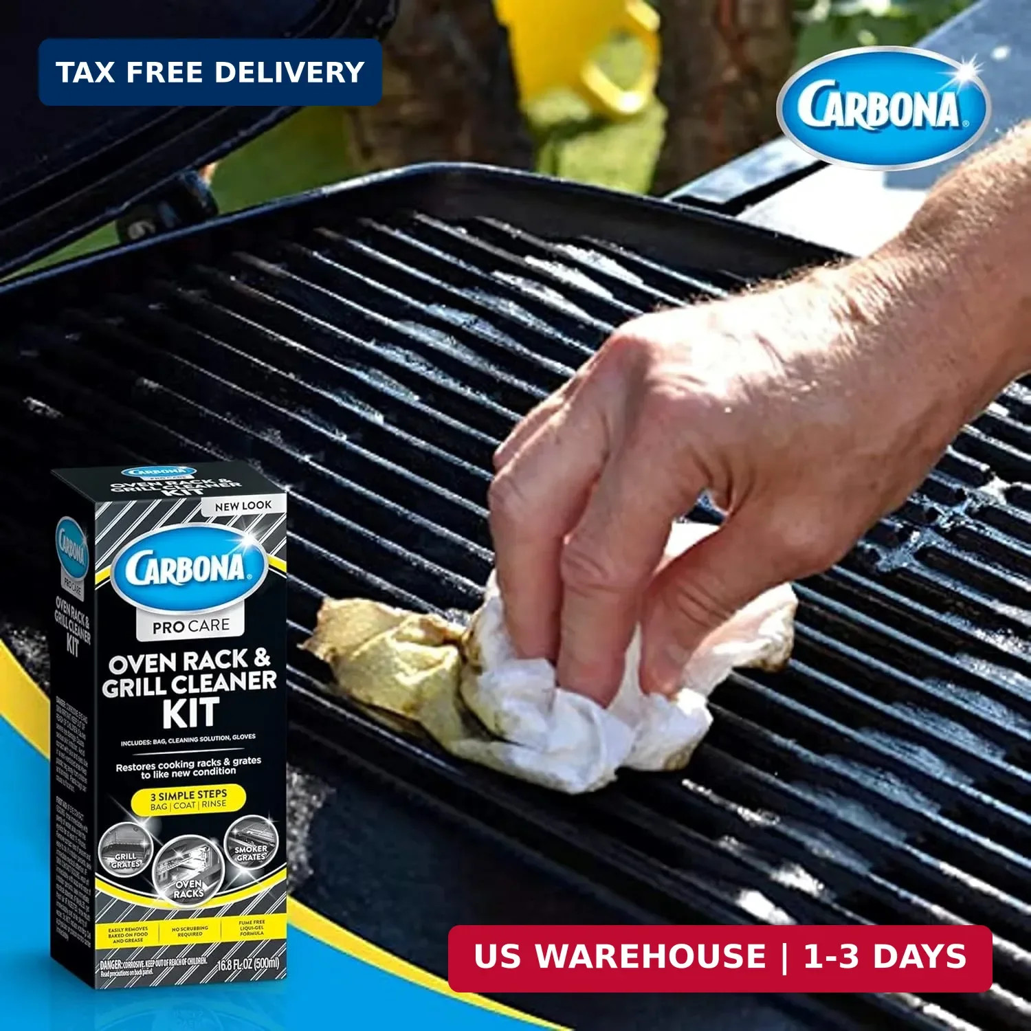 Carbona Oven Rack & Grill Cleaner | Eliminates Thick Grease & Build-Up | Griddle