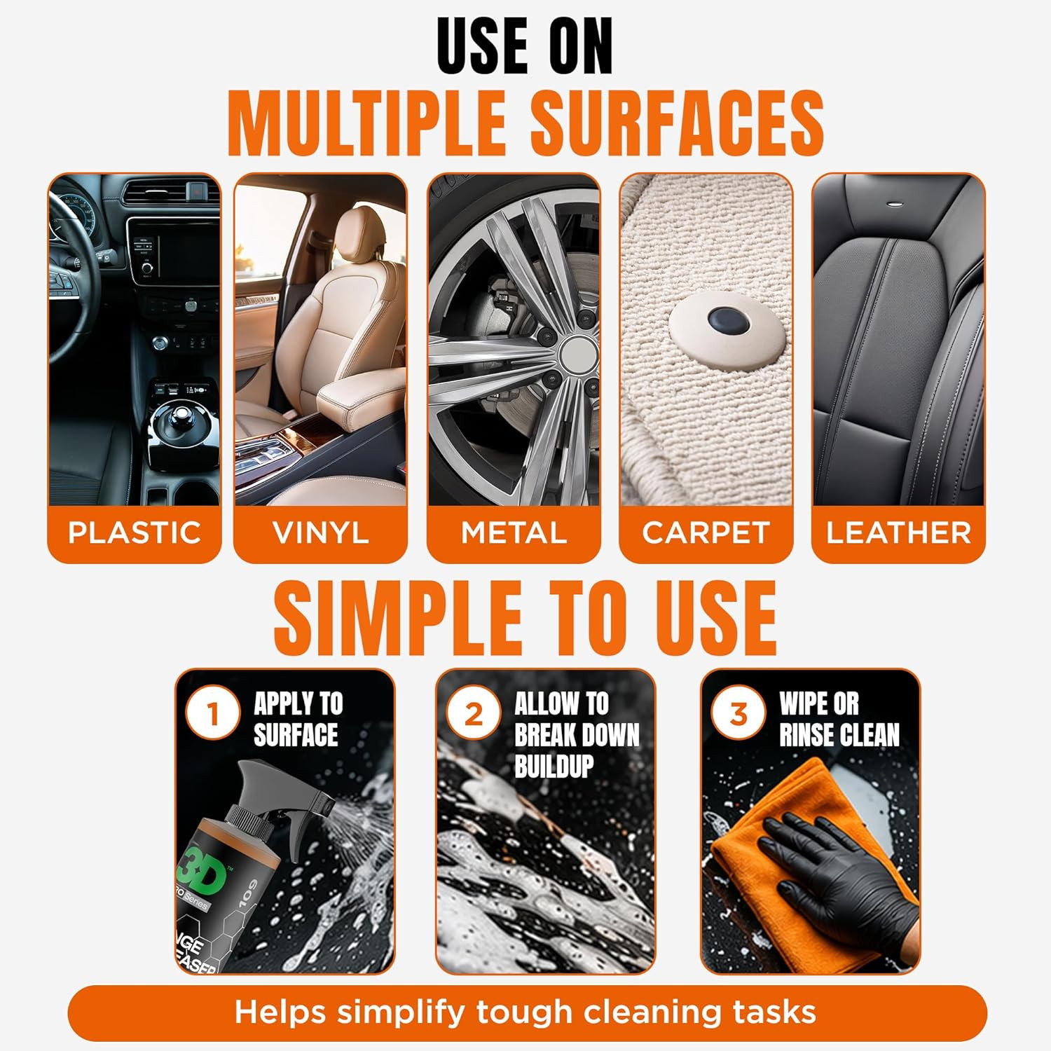 Orange Degreaser – Citrus-Based Car Cleaner for Oil, Grease, Grime & Adhesives –