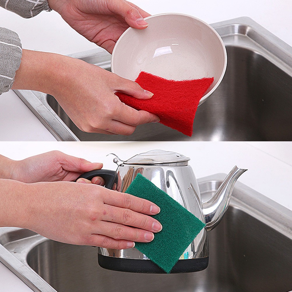 100PCS Colorful Scouring Pads Sponge Cleaning Dishcloths Bowl Scrubbers