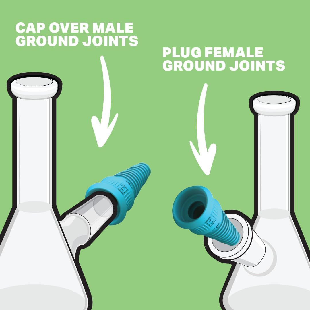 Hemper Cleaning Plugs + Caps PRO – Silicone Stoppers & Cleaning Container for Gl