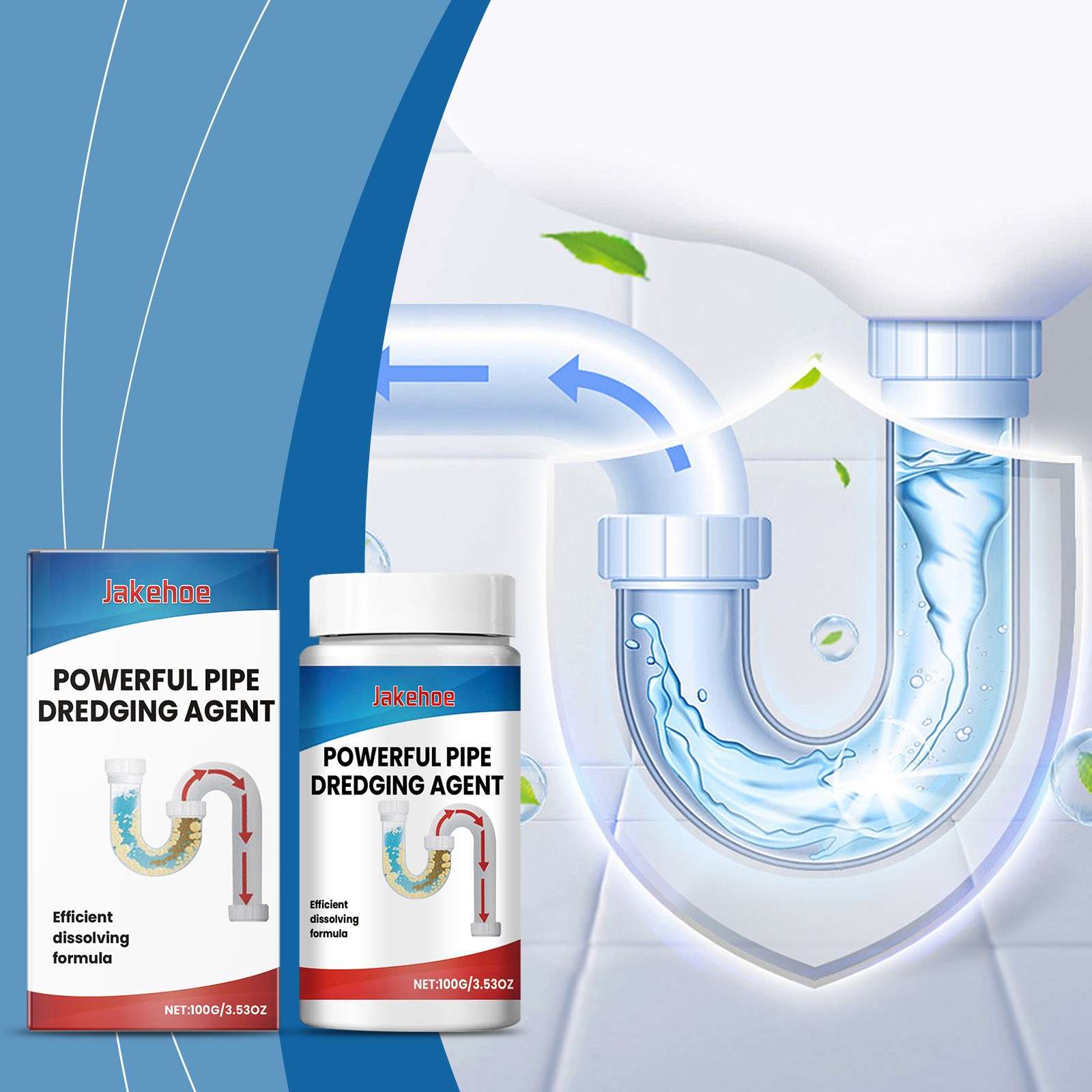 Drain Cleaner with Clog Removal Deodorizing Formula for Kitchen and Bathroom